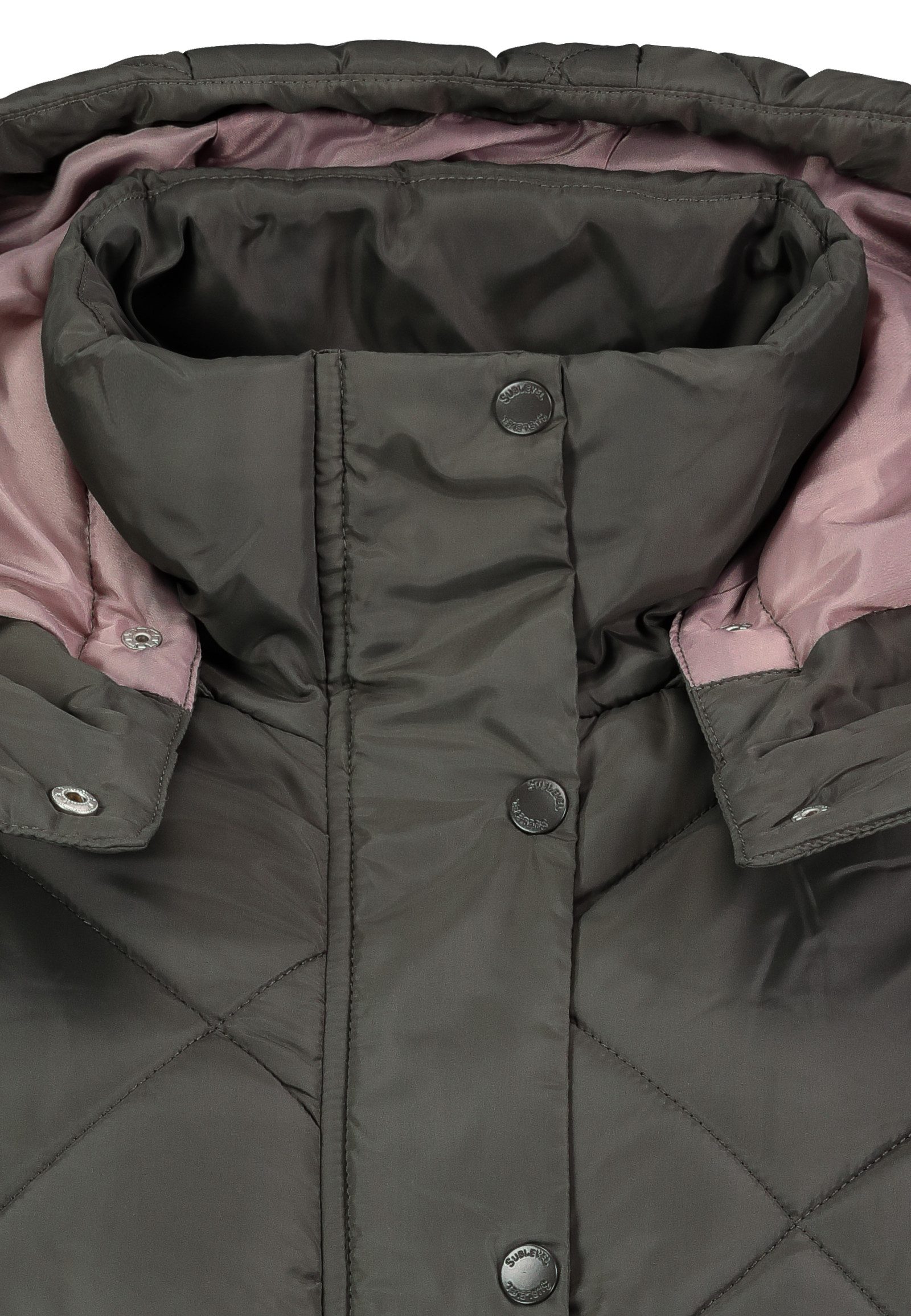 SUBLEVEL Steppjacke Damen Mantel mit Kapuze lange Winter Jacke Parka Stehkragen, Kapuze, flauschig, kuschelig, warm, Outdoor, Mantel – Bild 4 von 5