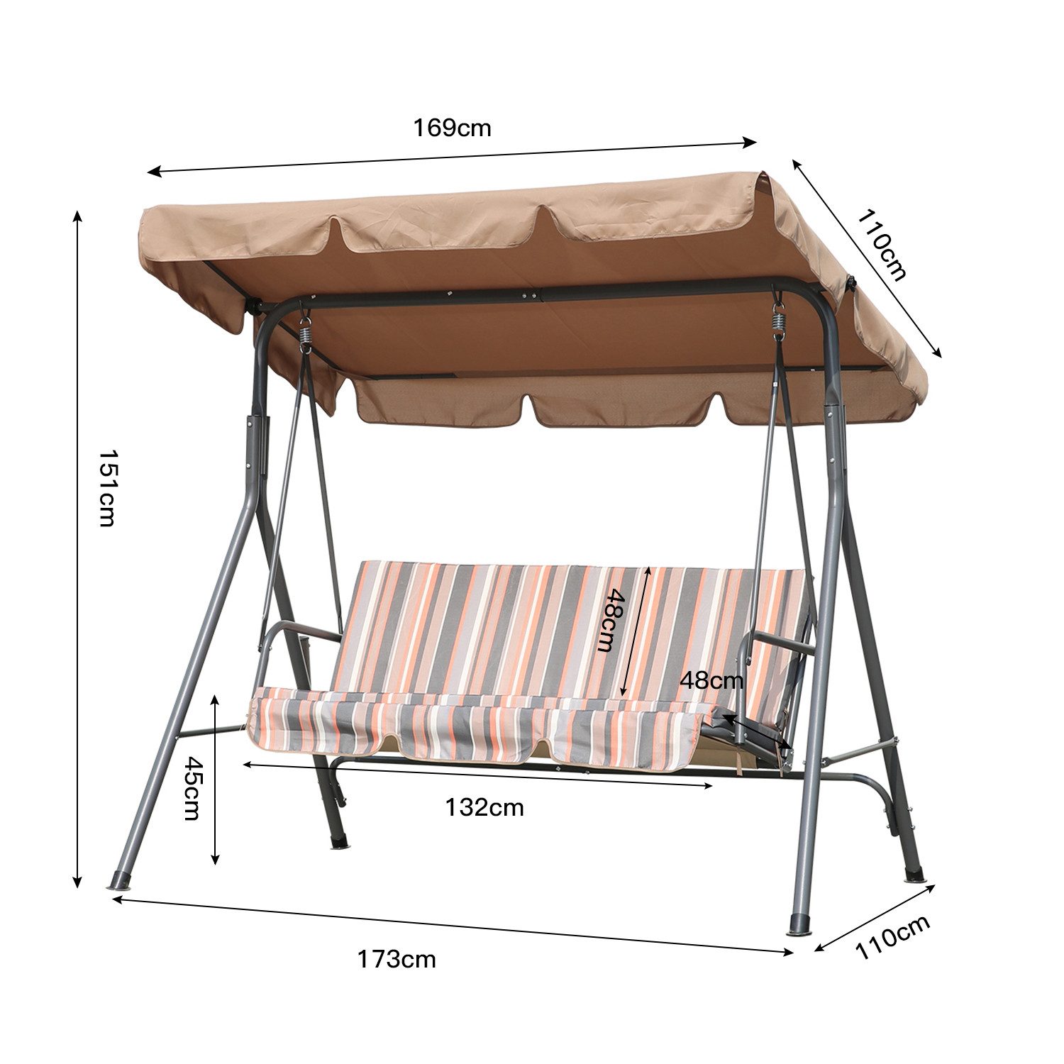 Angel Living Hollywoodschaukel Gartenschaukel 3 Sitzer günstig online kaufen
