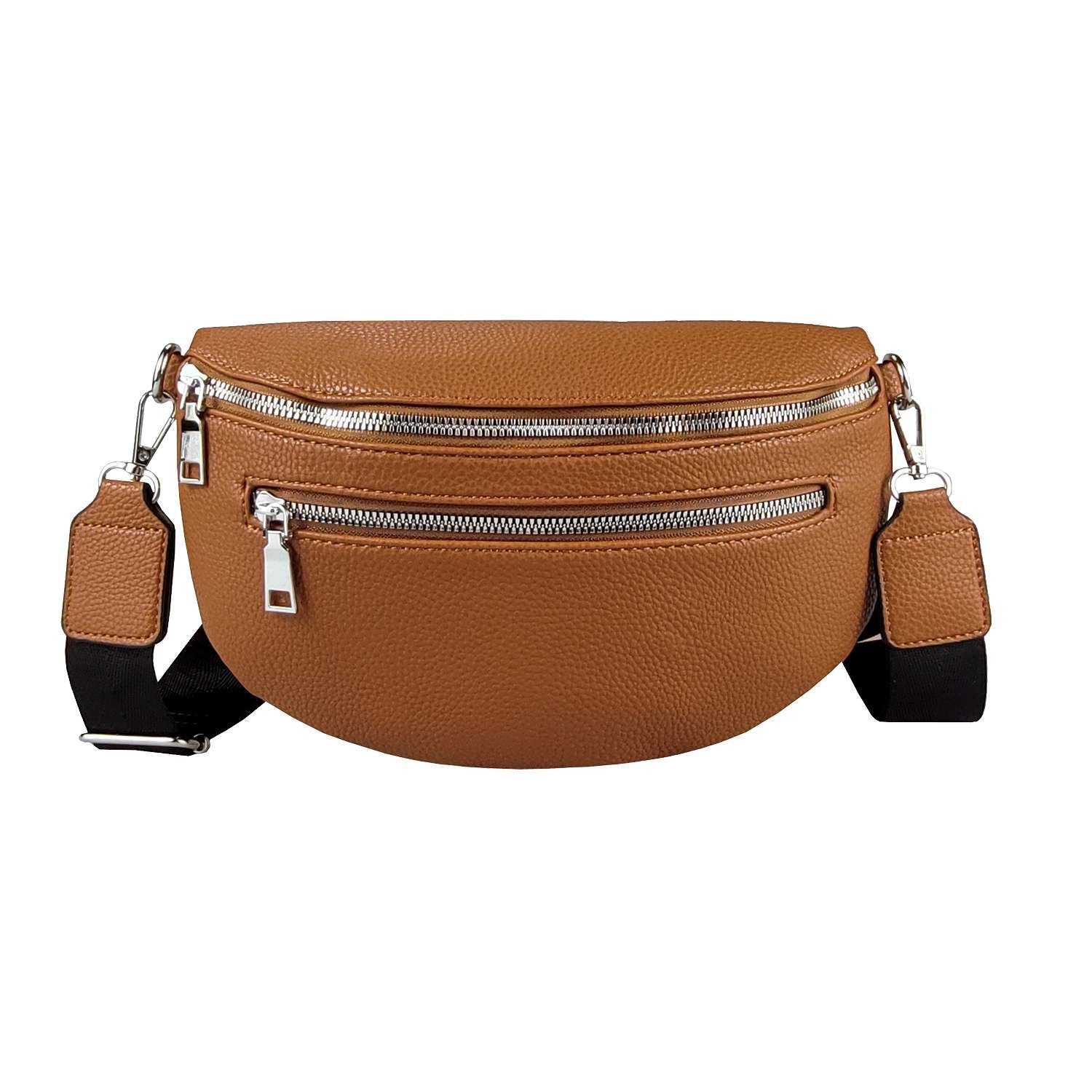 ITALYSHOP24 Bauchtasche Damen Gürteltasche Hüfttasche Bodybag Handytasche, als Schultertasche, CrossOver, Umhängetasche tragbar