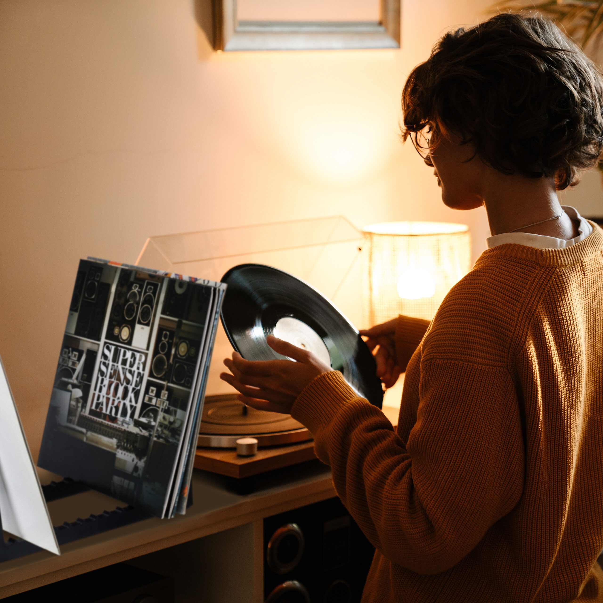 relaxdays Aufbewahrungsbox Schallplatten Ständer schwarz (1 St) – Bild 3 von 5