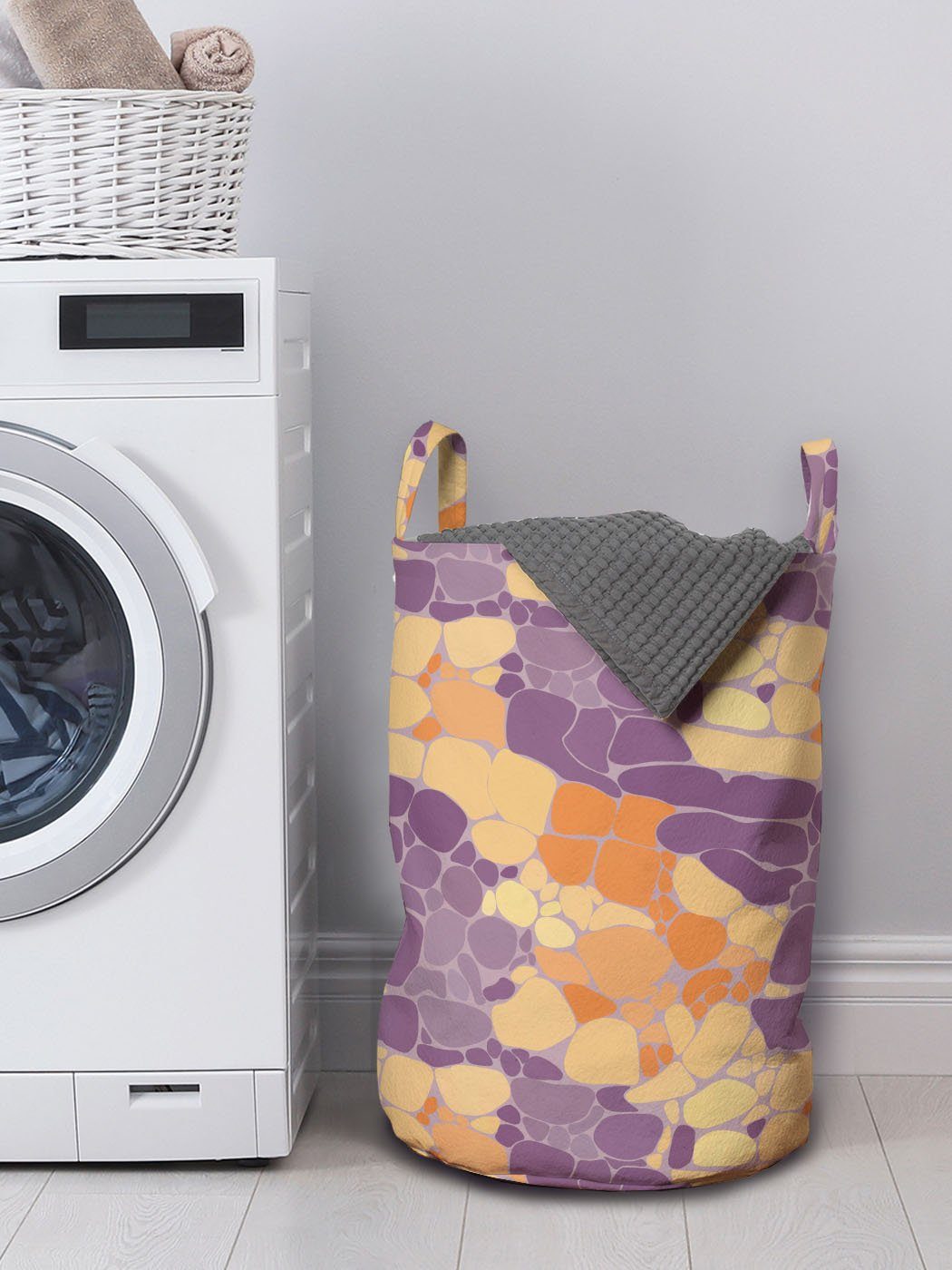 Abakuhaus Wäschesäckchen drucken Kordelzugverschluss Griffen für Snakeskin Abstrakt Waschsalons, mit Schließen Wäschekorb