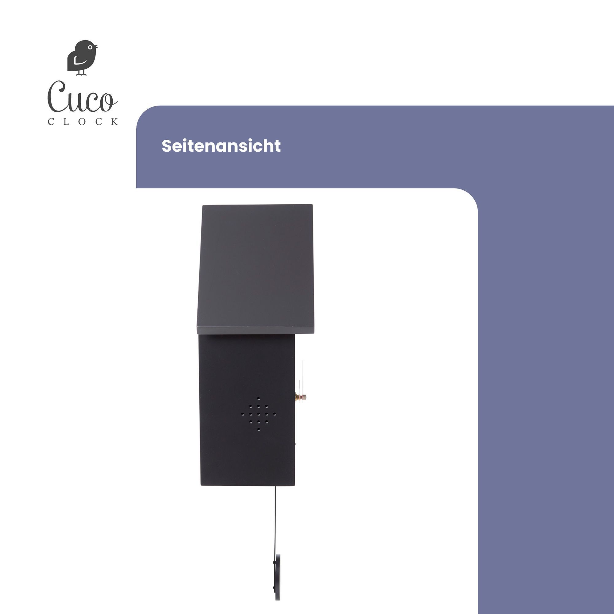 Cuco Clock Wanduhr Kuckucksuhr REIHENHAUS mit Pendeluhr Wanduhr, Moderne Schwarzwalduhr (28,3 × 22,8 × 10,4cm, mit Nachtruhefunktion, Vogelgezwitscher) – Bild 3 von 5