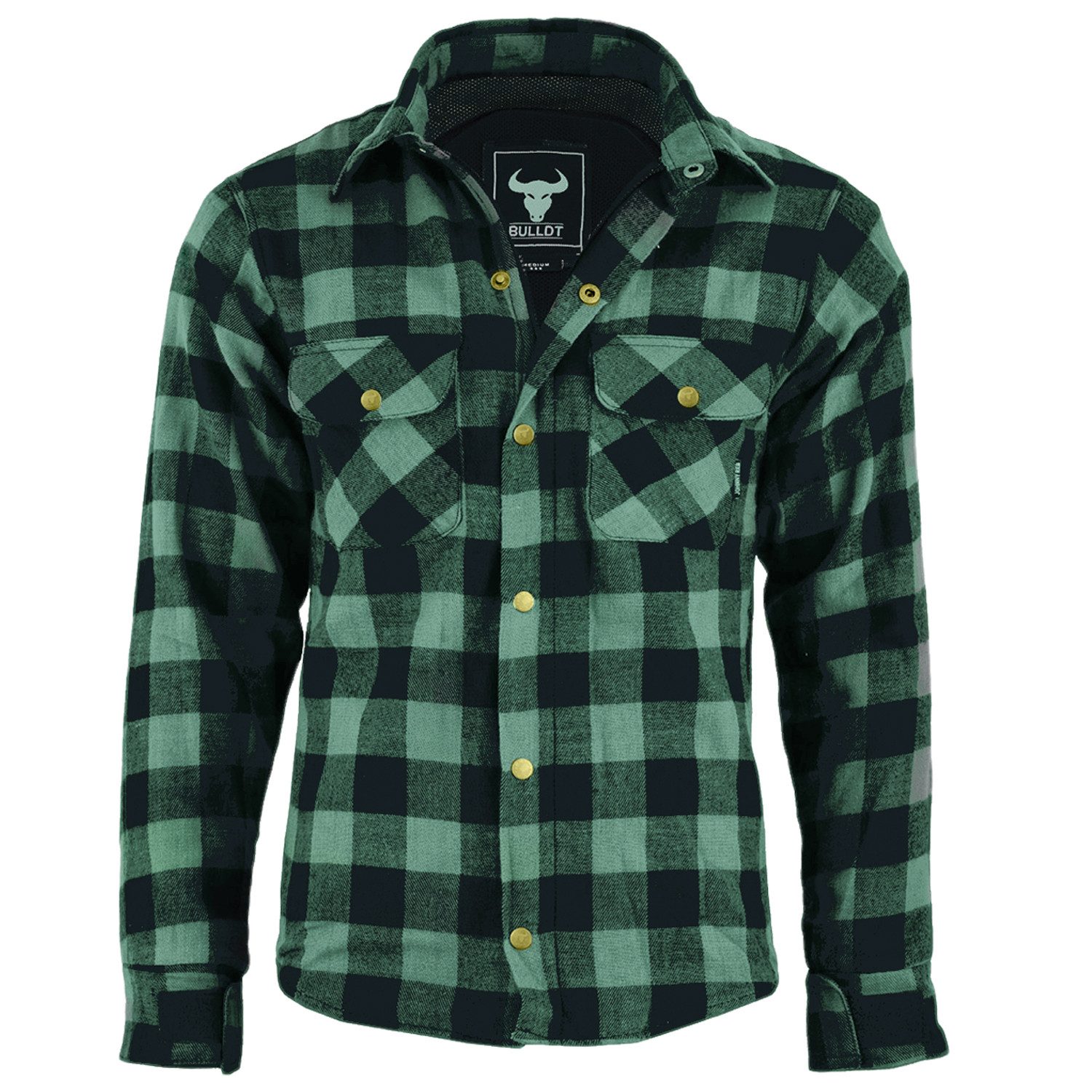 BULLDT Motorradjacke BLD1201 (mit 4 CE-Protektoren) BULLDT Herren Motorradhemd Holzfäller-Look Hemd