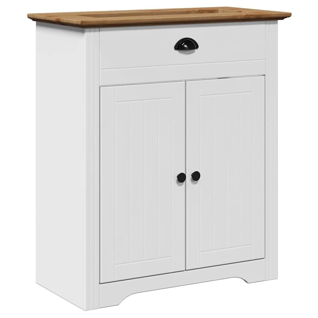Badezimmer-Set Waschbeckenunterschrank BODO Weiß und Braun 70x35x80 cm