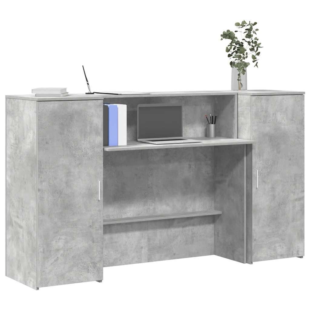 vidaXL Schreibtisch Empfangstheke Betongrau 180x50x103,5 cm Holzwerkstoff