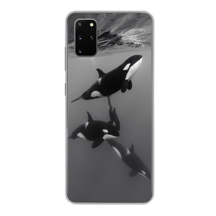 MuchoWow Handyhülle Orca - Wasser - Schwarz - Weiß Phone Case Handyhülle Samsung Galaxy S20 Plus Silikon Schutzhülle