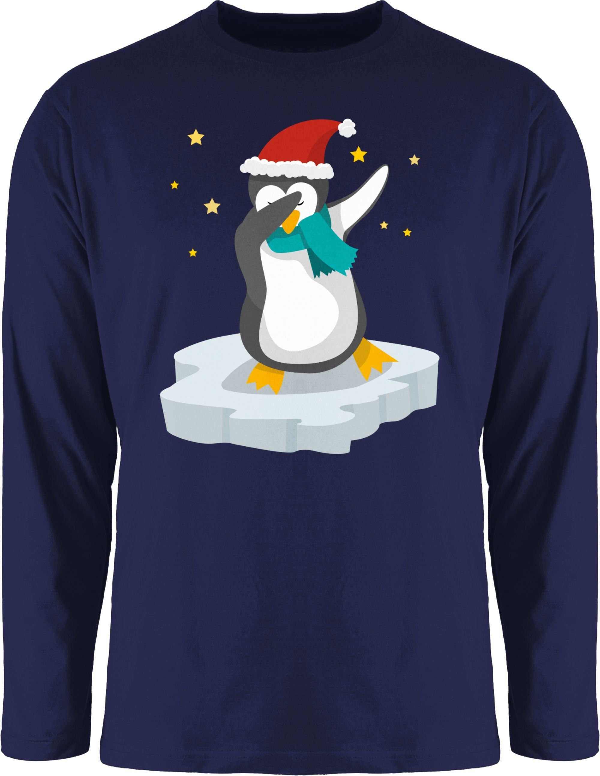 Shirtracer Rundhalsshirt Dab Pinguin Weihnachten Weihachten Kleidung Navy 1 Blau