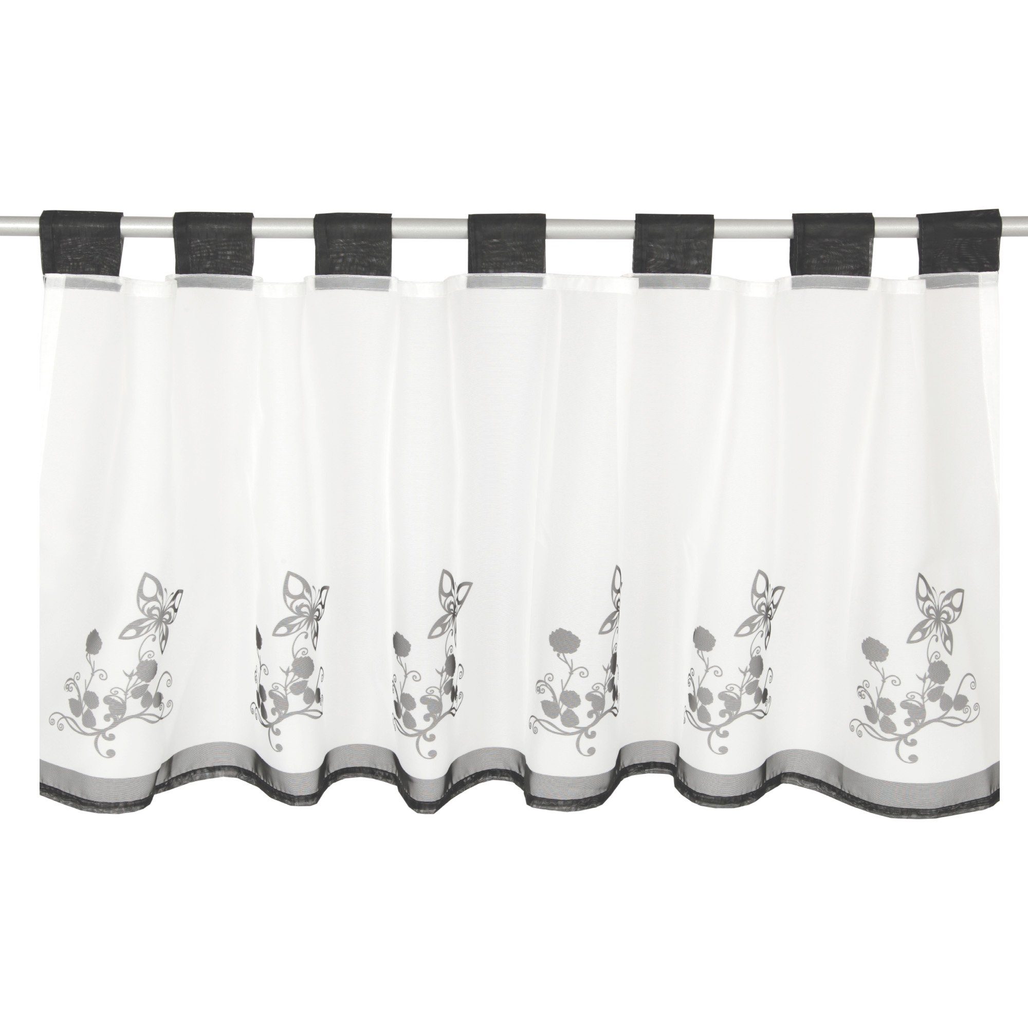 Arsvita Scheibengardine Angie, Stangendurchzug, transparent, Voile, Bistrogardine mit Schlaufen - Transparente Küchengardine