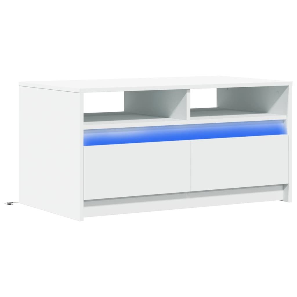 vidaXL Couchtisch LED-Couchtisch Weiß Holzwerkstoff (1-St) günstig online kaufen