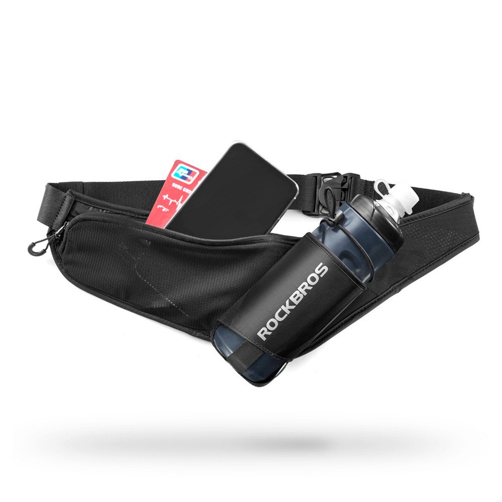 ROCKBROS Gürteltasche Hüfttasche Laufgürtel Flaschenhalter (Spar-Set, 1-tlg), Flaschenfach, reflektierendes Logo, 120 g