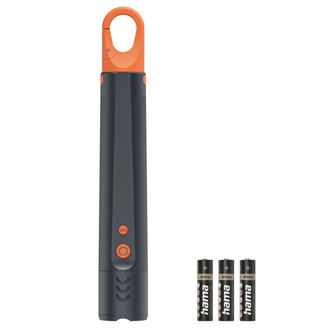 Hama LED Taschenlampe LED-Taschenlampe, Batterien, stoßfest, Aluminium, 4 Modi+SOS, Zoom, stromsparend, 250m Leuchtweite, robust