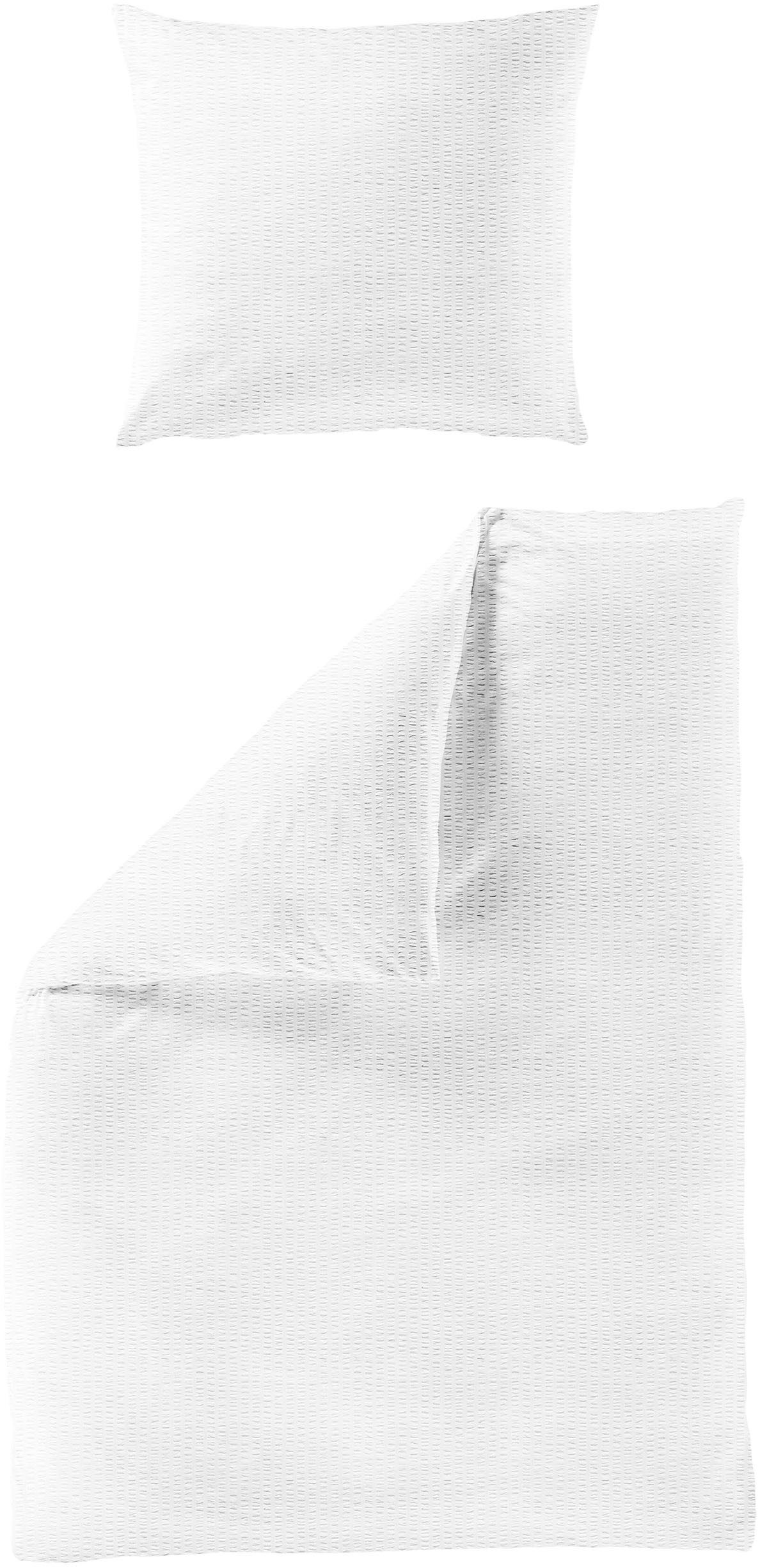 BIERBAUM Bettwäsche Chic Uni, Seersucker, 2 günstig online kaufen