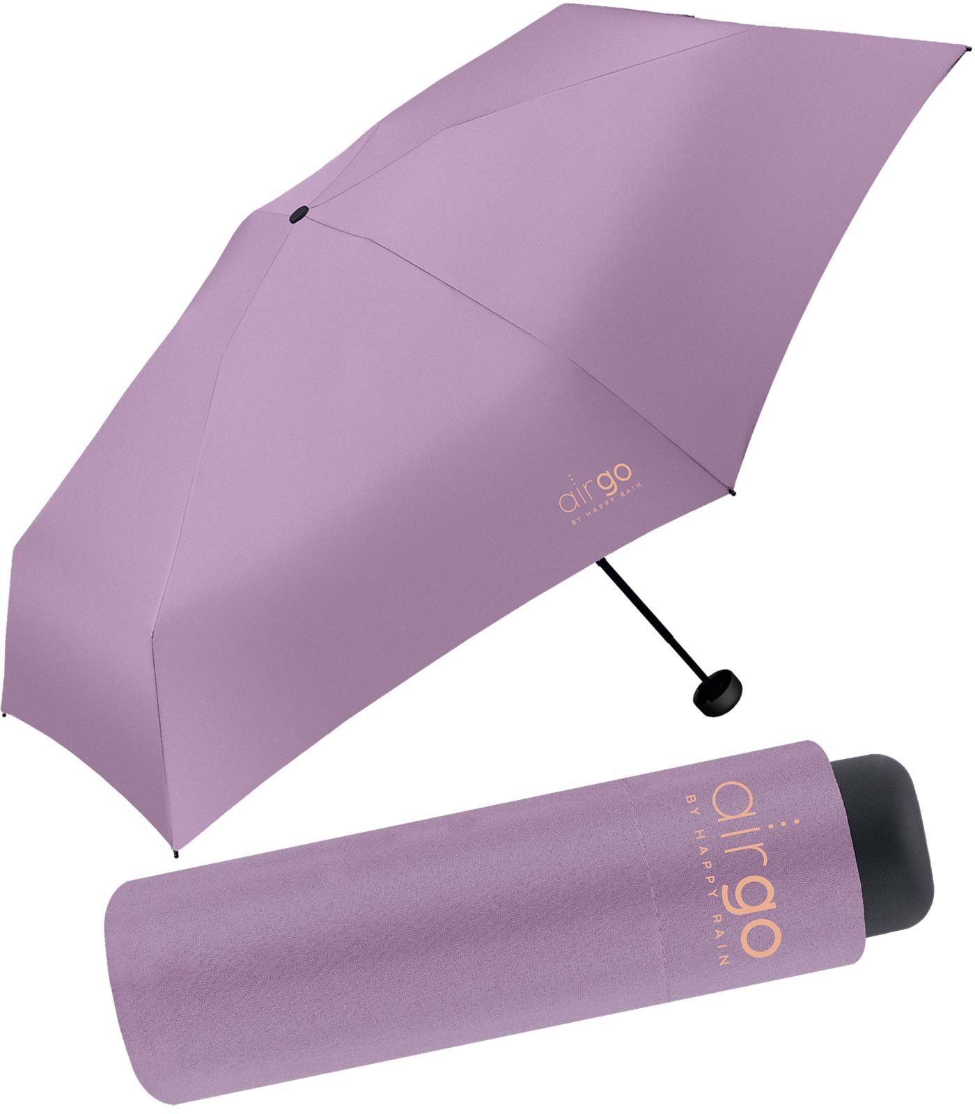 HAPPY RAIN Taschenregenschirm Air Go - 137 Gramm Supermini-Schirm superleicht, perfekt für die Handtasche und das Reisegepäck lila