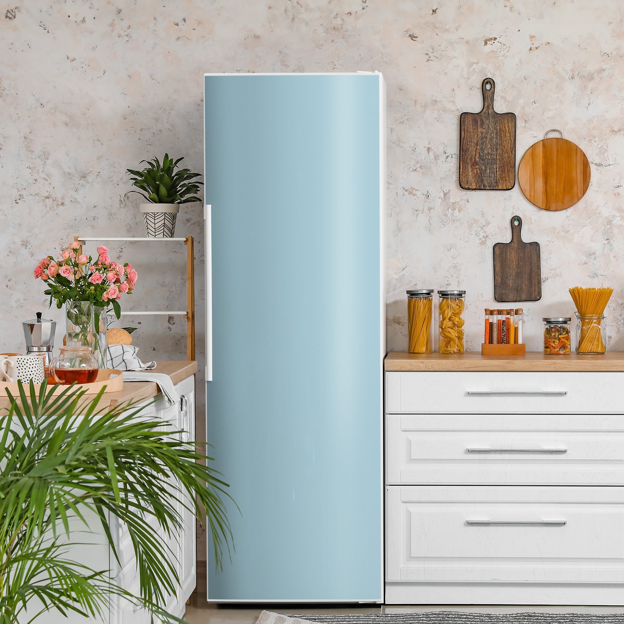 Thumbnail - DEQORI Magnetfolie 'Pastellfarben - Cyan', Kühlschrank Magnetmatte magnetisch Magnetfolie Folie Schutz