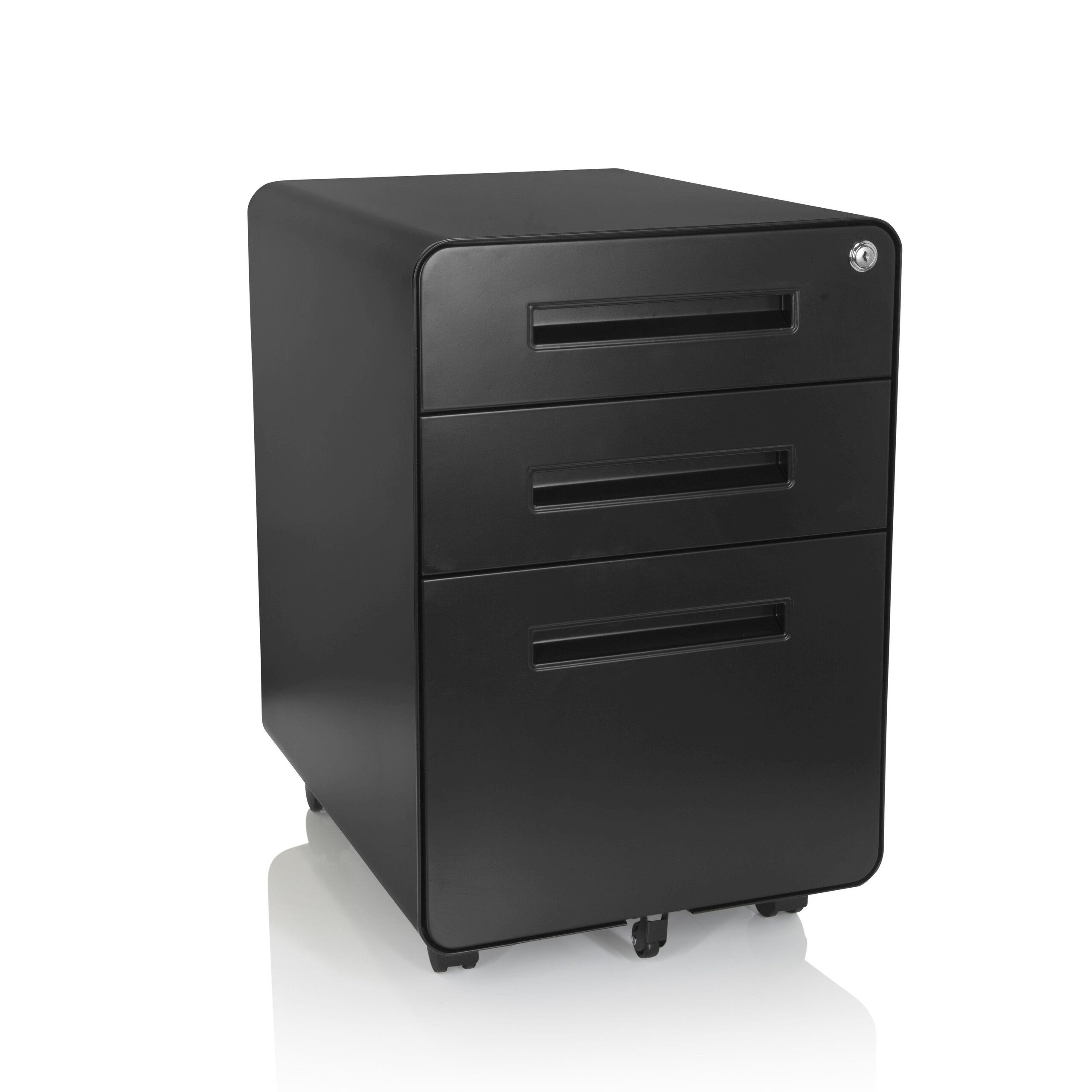 hjh OFFICE Rollcontainer Rollcontainer COLOR PLUS I Stahl, Aktenschrank Schreibtisch mit Schubladen, Büro Kommode mit Rollen