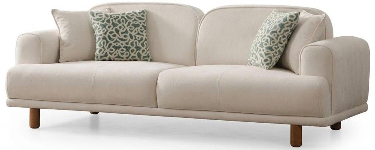 Xlmoebel 3-Sitzer 3-Sitzer Sofa Beige Stil modern bequem praktisch Wohnzimmer, 1 Teile