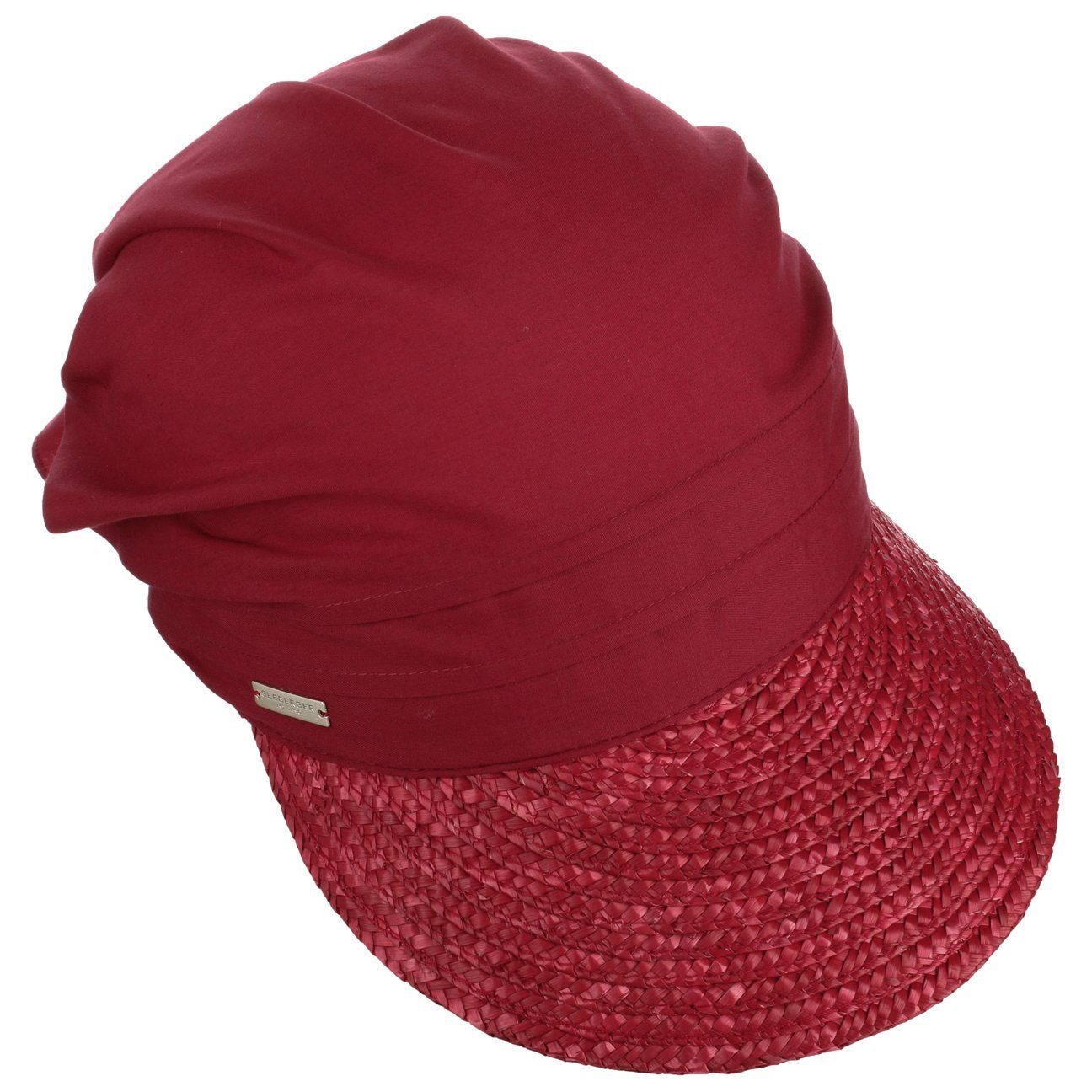 Visor mit Schirm dunkelrot Strohcap (1-St) Seeberger