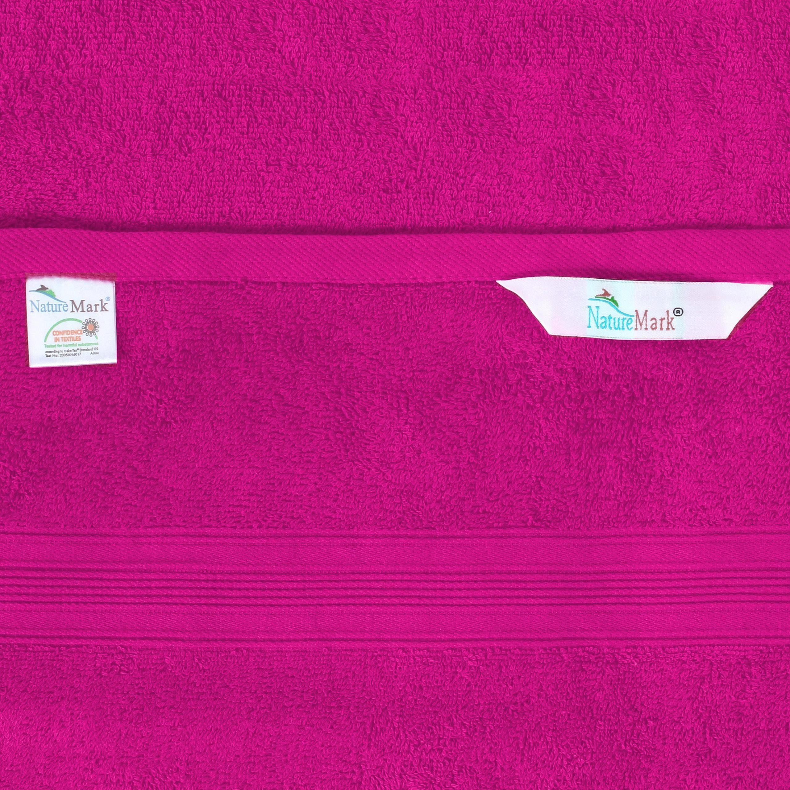 NatureMark Handtücher Handtuch 500gsm (8er-Set), Baumwolle x mit Handtücher 50 Aufhänger, (8-St), Frottier 8X 100% Pink 100cm