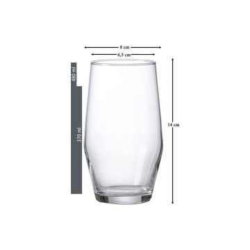 Ritzenhoff & Breker Longdrinkglas Salsa Longdrinkgläser 370 ml 6er Set, Glas