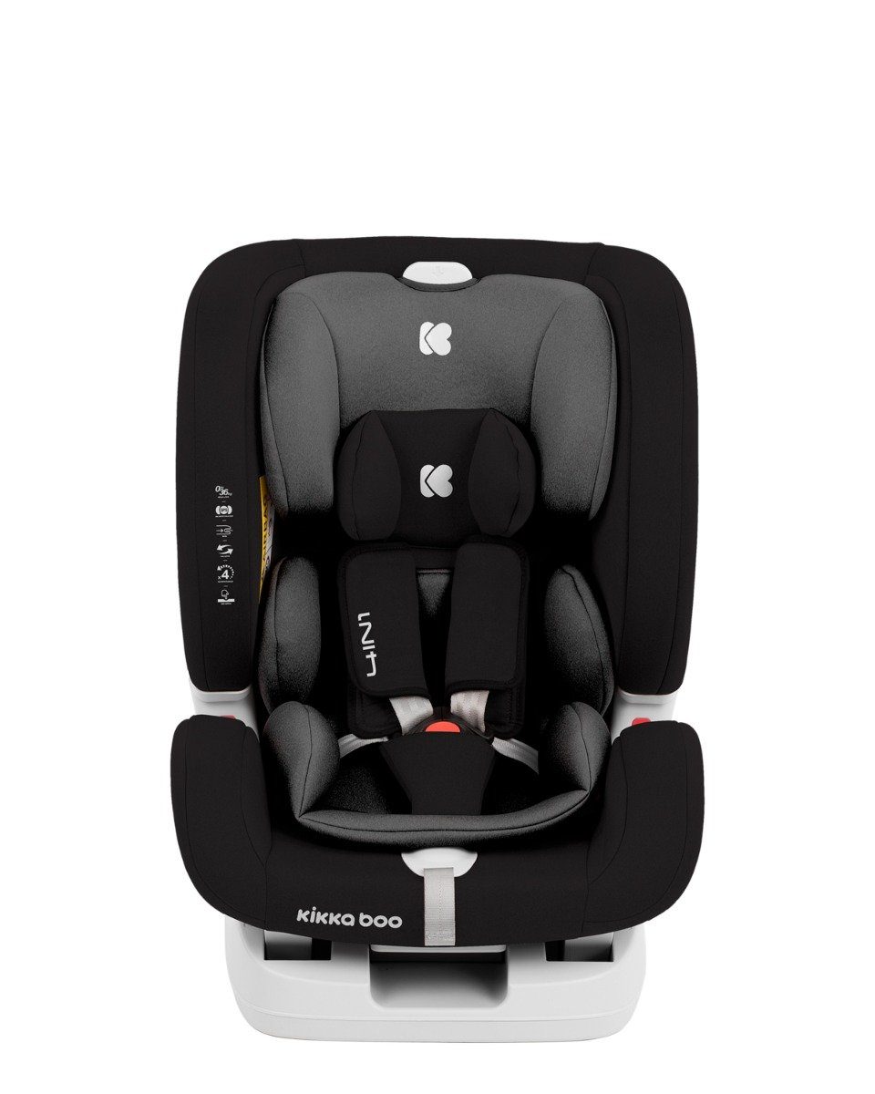 Kikkaboo Autokindersitz Kindersitz 4 0+1/2/3 bis: kg) (0 - 36 Isofix, Gruppe verstellbar in Reboard schwarz 1 kg, 36