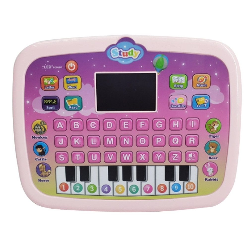 Bifurcation Lernspielzeug Kinder-Tablet, Lernmatte für Kleinkinder mit LED-Bildschirm, Interaktives elektronisches Spielzeug für Jungen und Mädchen