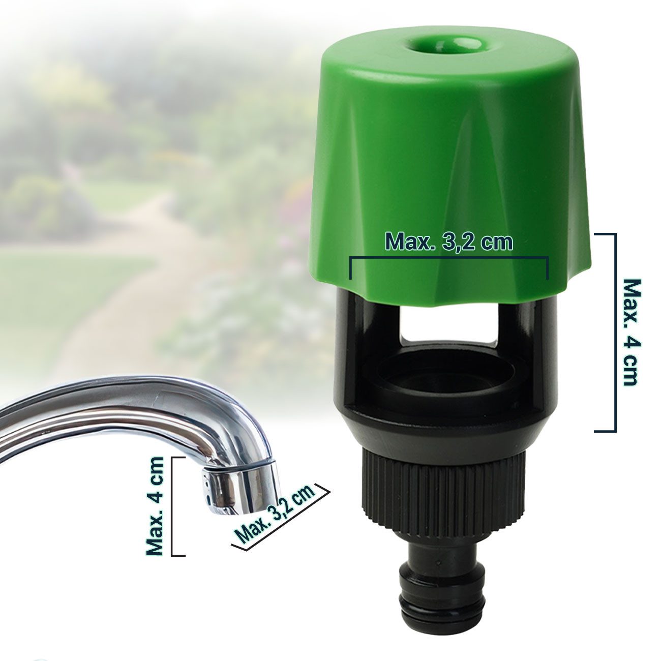 Casativo Schlauchadapter Universal Wasserhahn-Adapter für Garten & Haushalt, (1-St), einfach zu montieren