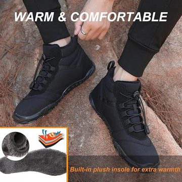 Home & Joy Barfußschuh (warm & weich gefüttert, atmungsaktiv, wasserabweisend, rutschfest, bequem) Damen & Herren Winter-Stiefel Wander-Schuhe Sport Boots Fleece Fell