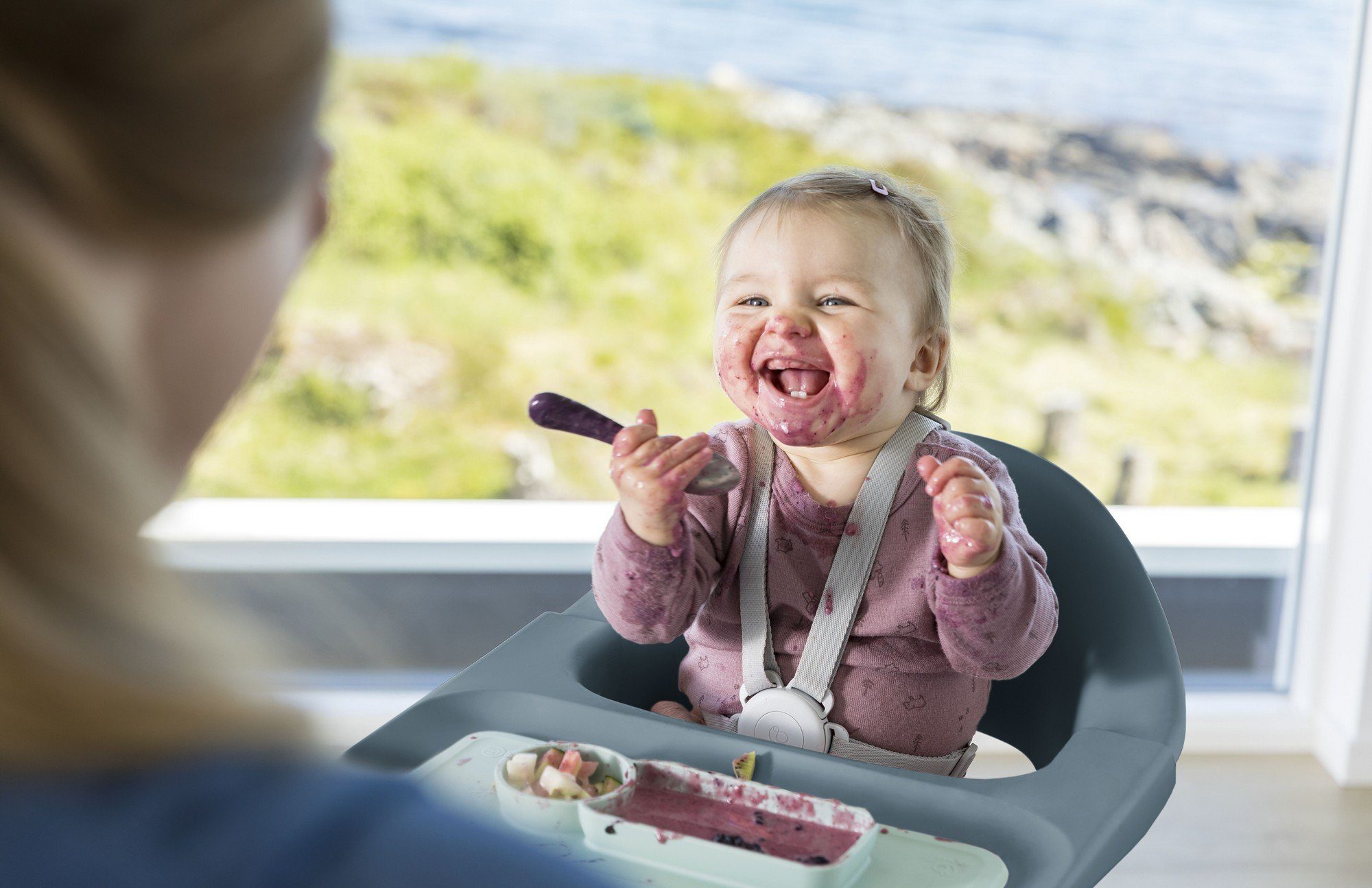 Der Monate Hochstuhl Fjord Kinderhochstuhl kinderleichte Clikk™ ab für Blue Stokke Mahlzeiten 6