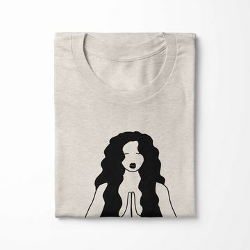 Sinus Art T-Shirt Herren Shirt 100% gekämmte Bio-Baumwolle T-Shirt junge Frau Joga Motiv Nachhaltig Ökomode aus erneu (1-tlg)
