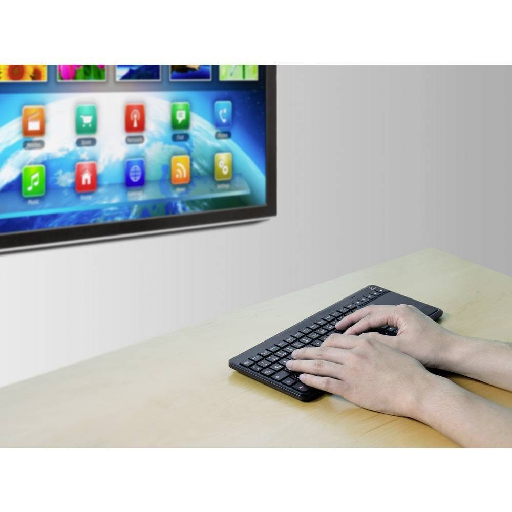 Renkforce Funktastatur mit integriertem Touchpad RF-3820142 Tastatur (Integriertes Touchpad, Maustasten, Multimediatasten)