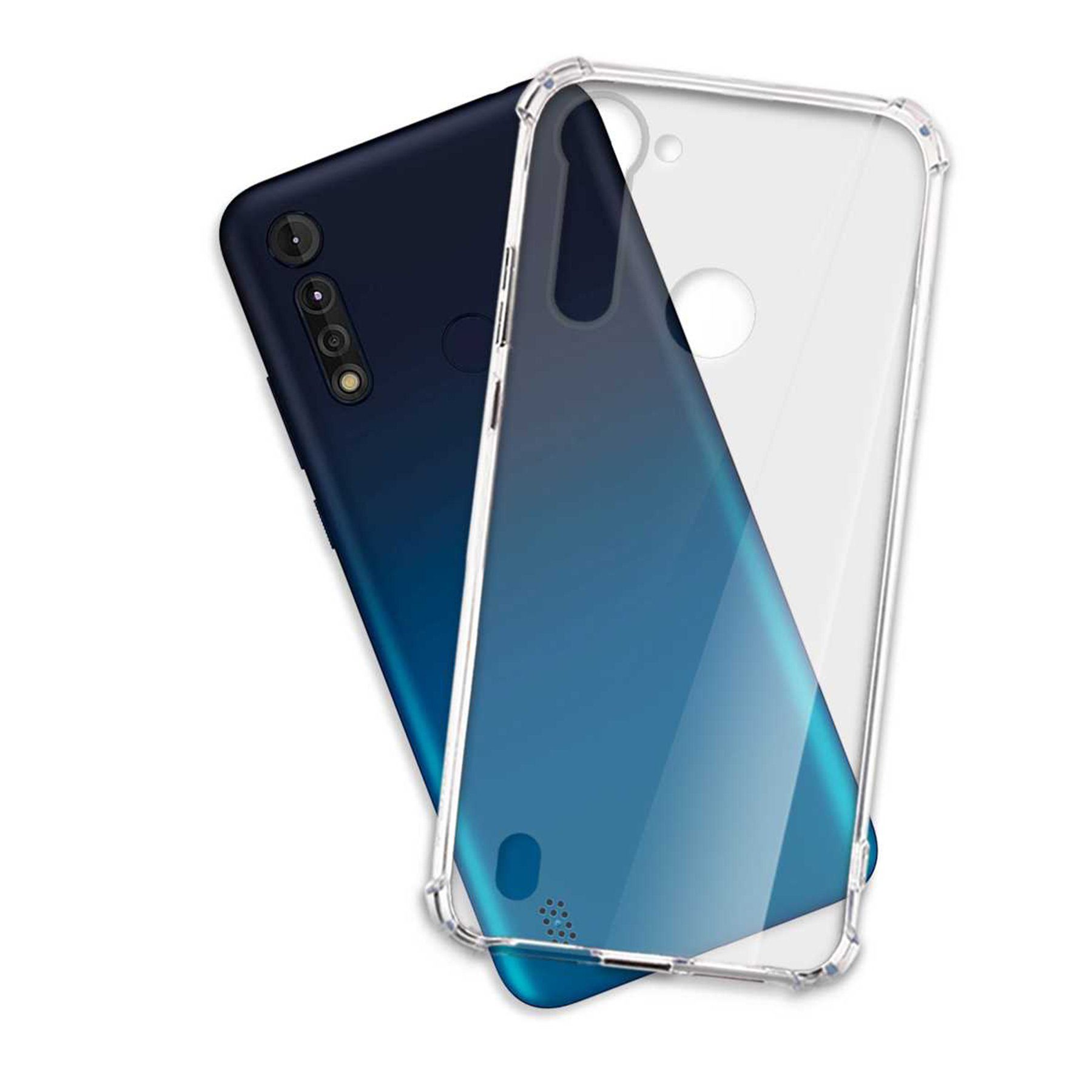 mtb more energy Smartphone-Hülle Clear Armor Case für Motorola Moto G8 Power Lite, Transparente TPU Schutzhülle Case Backcover mit Anti-Shock Verstärkung