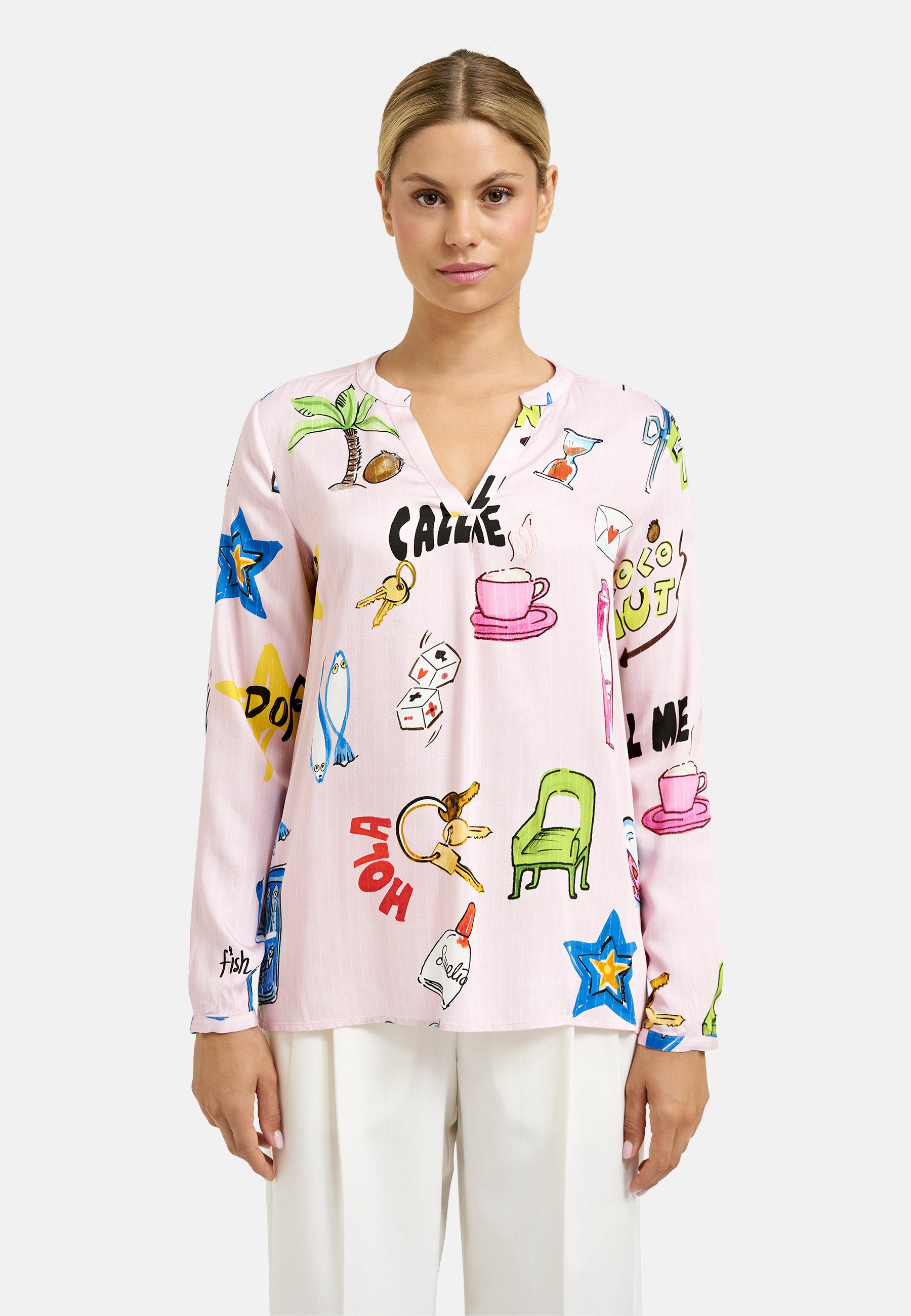 Milano Italy Langarmbluse mit Seitenschlitze