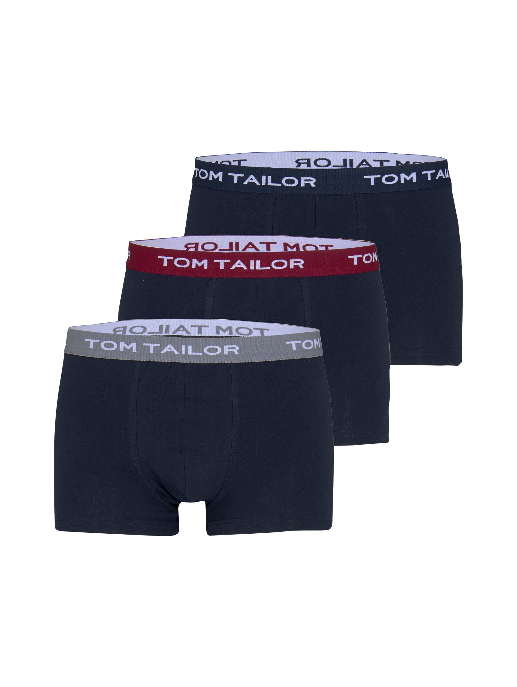 TOM TAILOR Boxershorts Hip-Pants dark im Dreierpack multi (im Dreierpack) blue