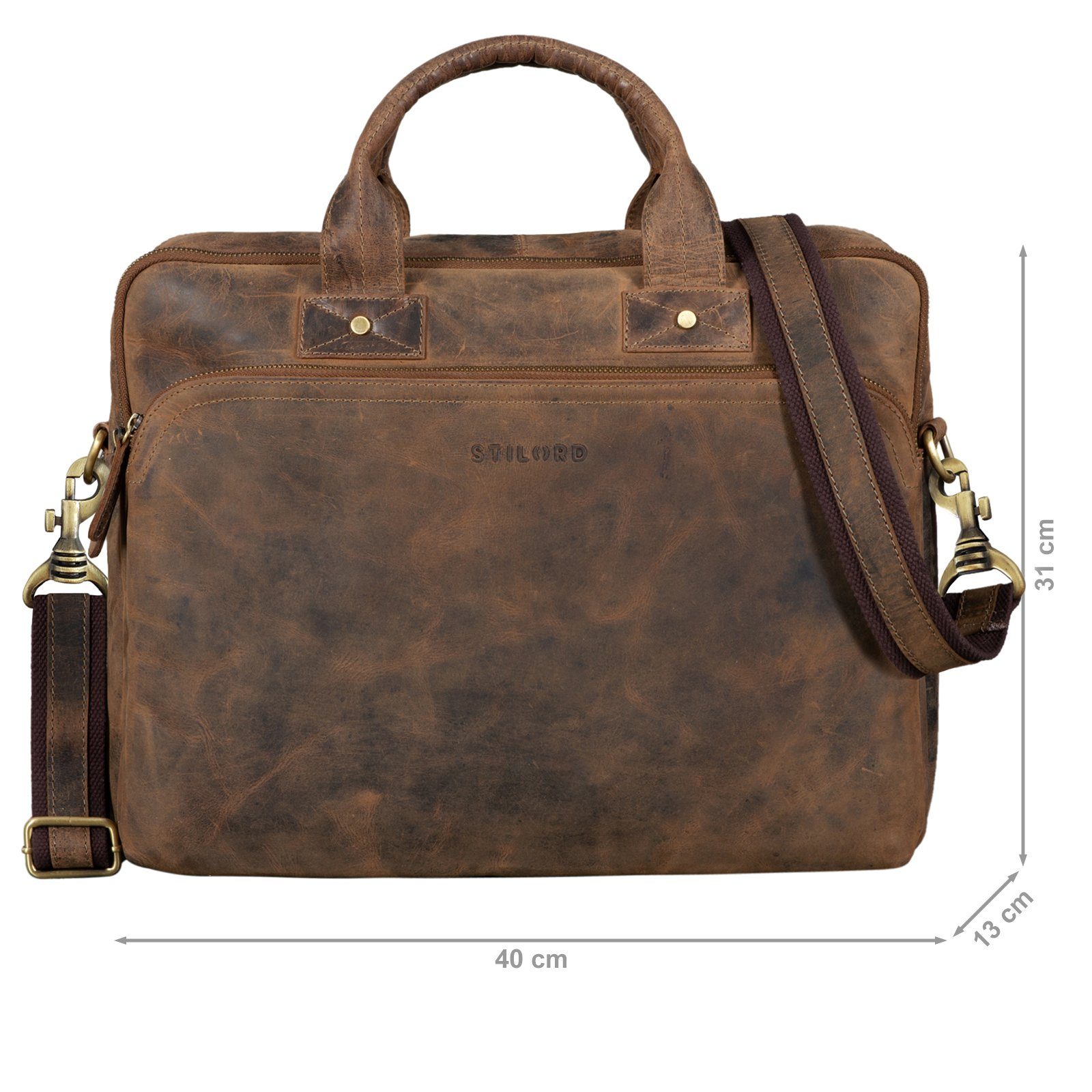 STILORD Laptoptasche "Hector" Große Business Ledertasche für Herren
