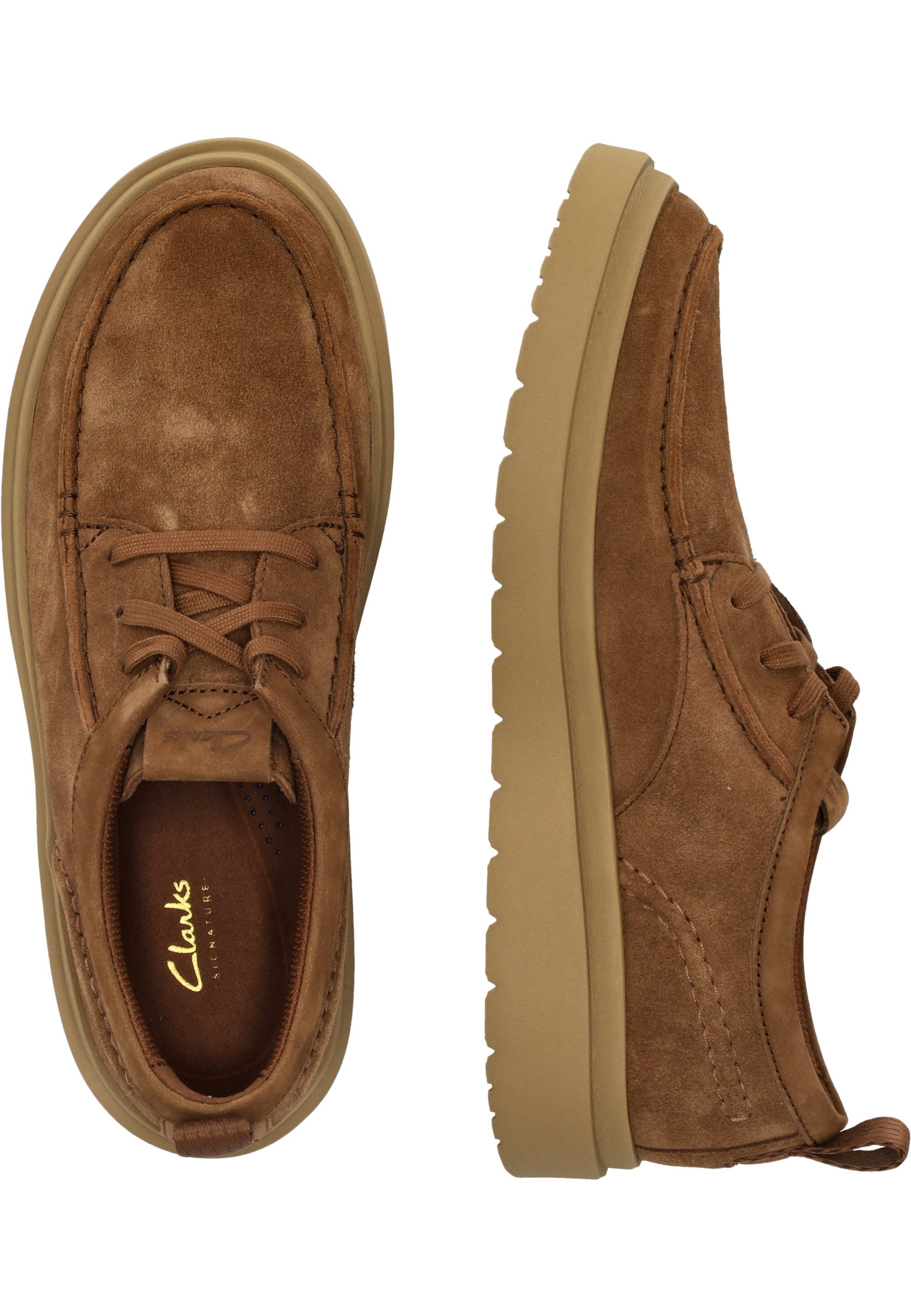 Clarks Polden Moc Schnürschuh mit markanter Sohle