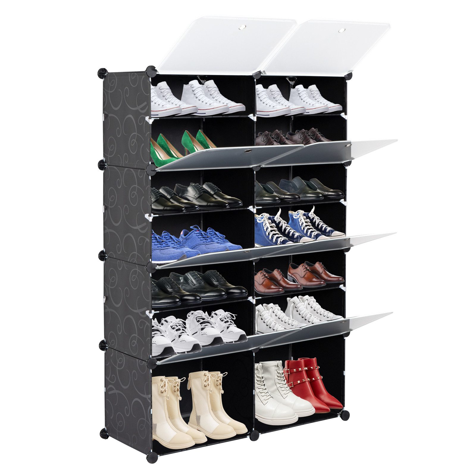 VINGLI Schuhregal DIY Schuhschrank mit Tür, günstig online kaufen