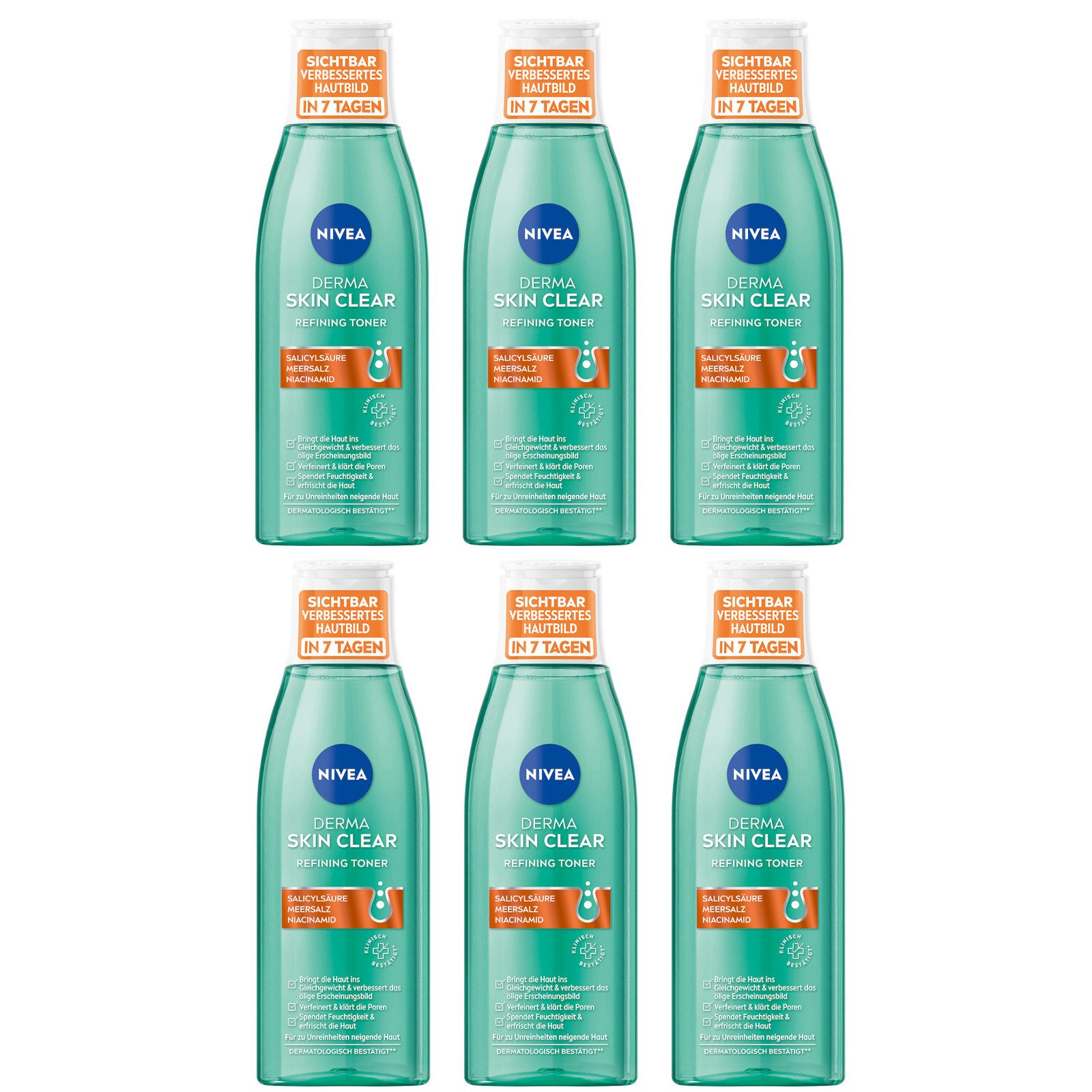 Gesichtswasser Derma Skin Clear Refining Toner, 6 x 200ml
