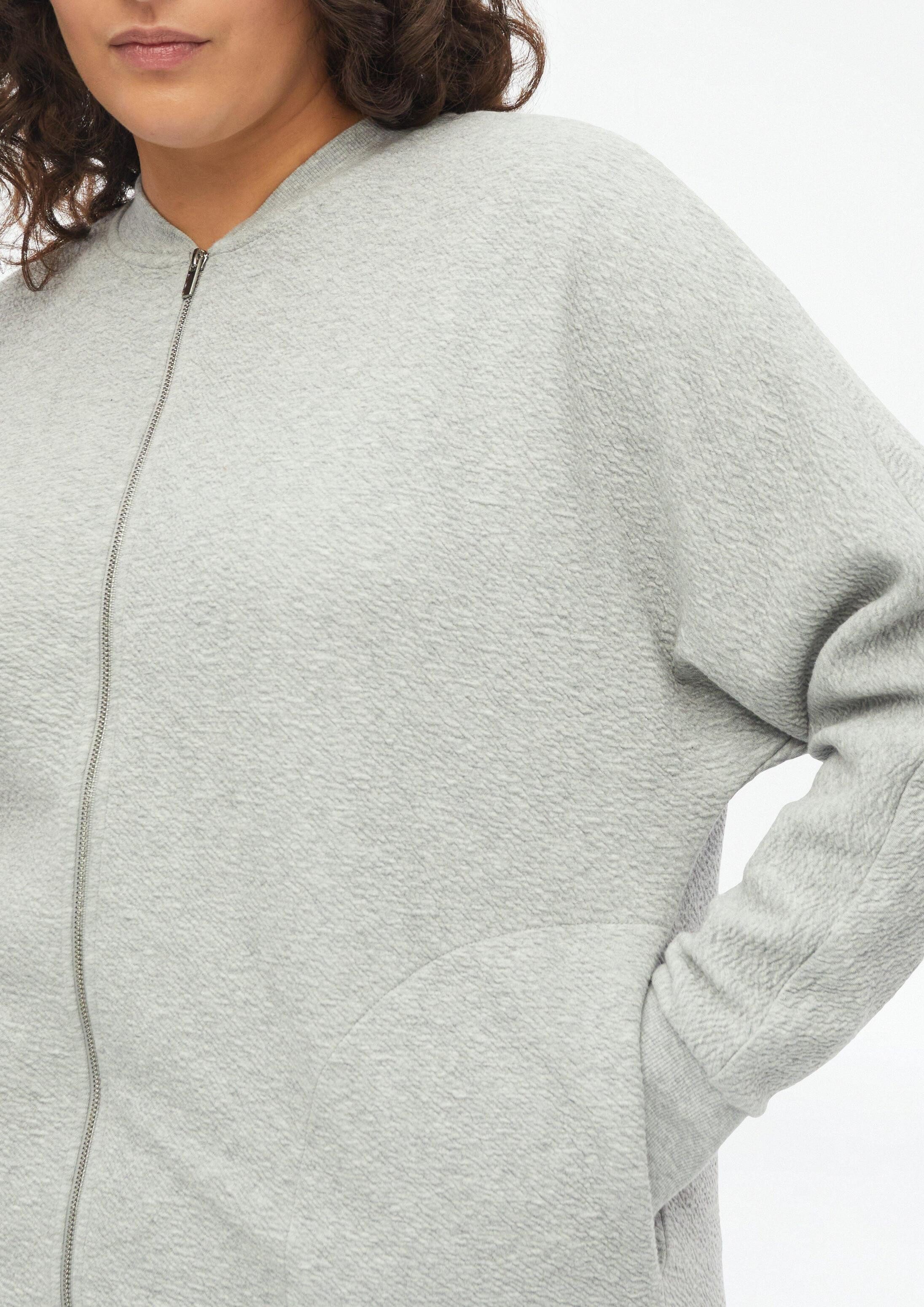 s.Oliver Sweatjacke Sweatshirt Jacke Strukturierter Sweatshirt-Blouson – Bild 4 von 5