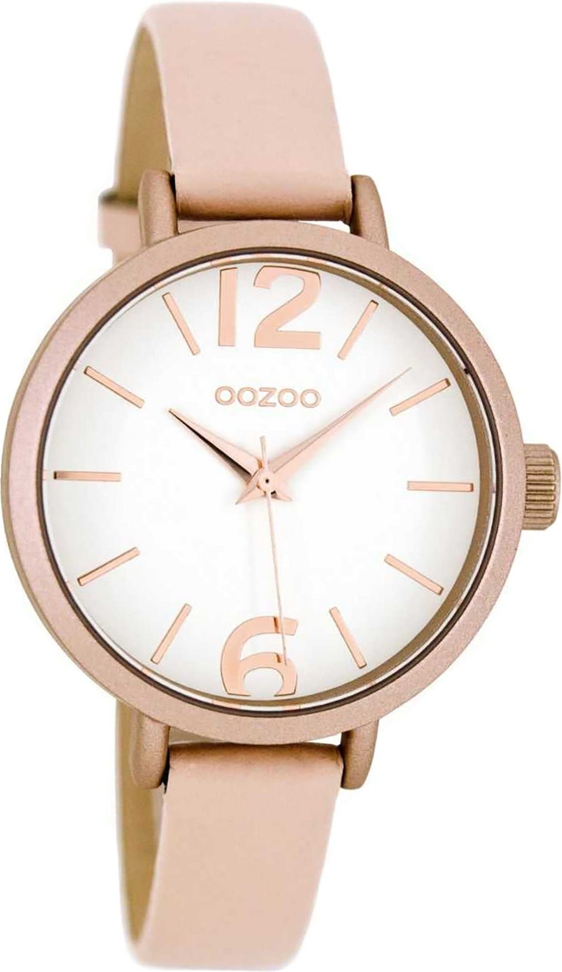 Damen Uhren OOZOO Quarzuhr D2UOC8407 Oozoo Leder Damen Uhr C8407 Analog, Damenuhr mit Lederarmband, rundes Gehäuse, mittel (ca. 