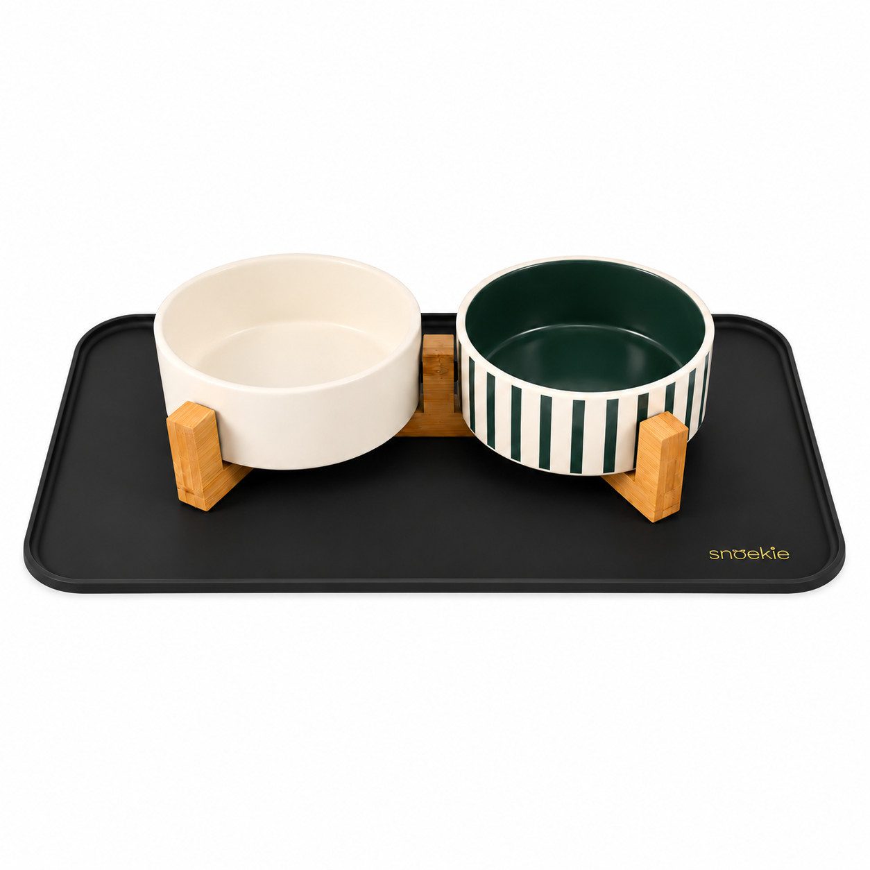 SNOEKIE Futternapf SNOEKIE Hundenapf set, Keramik, für Hunde 10–30 kg, Klapperfrei, Keramik, Ergonomisches Design von SNOEKIE