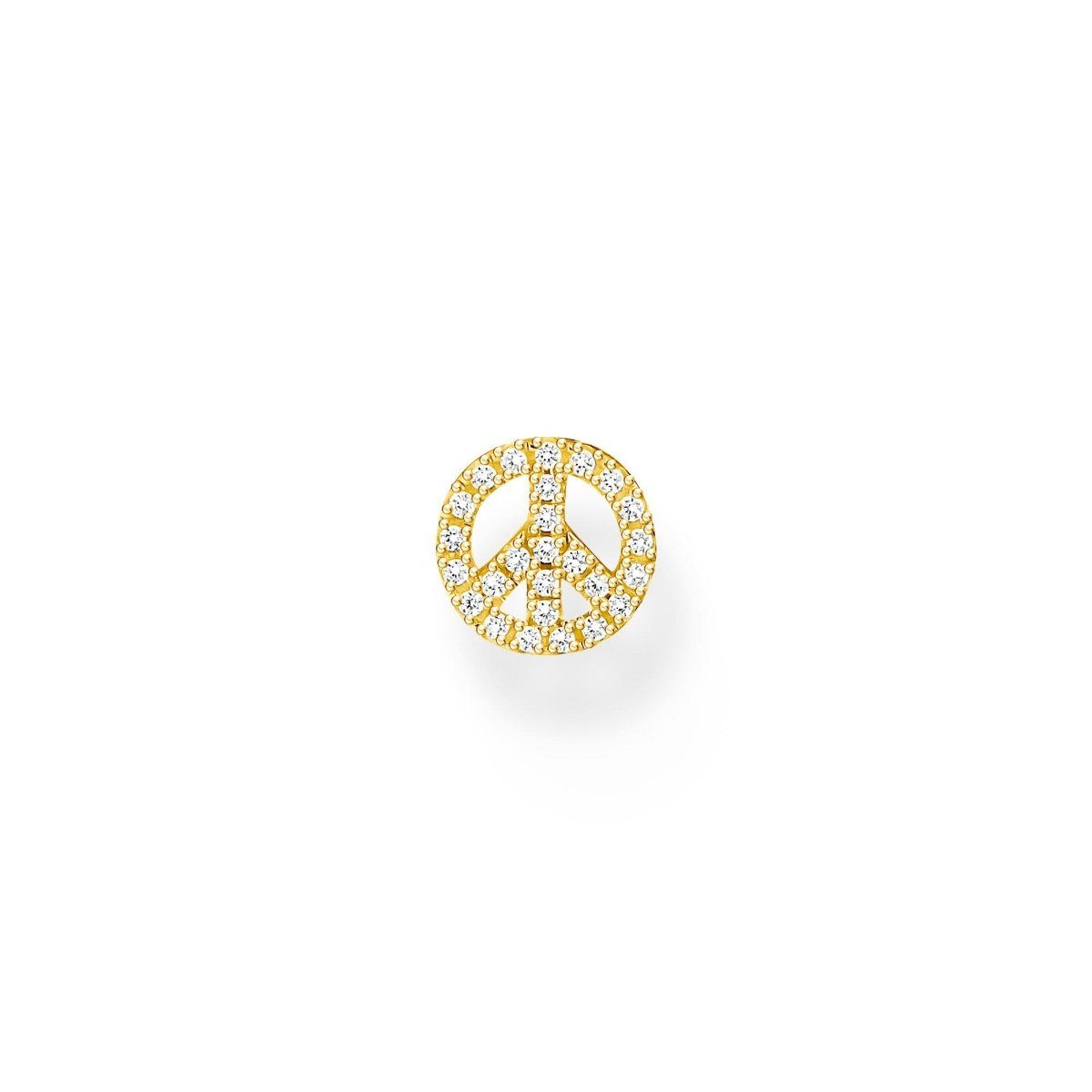 Paar Ohrstecker Einzel Ohrstecker Peace gold
