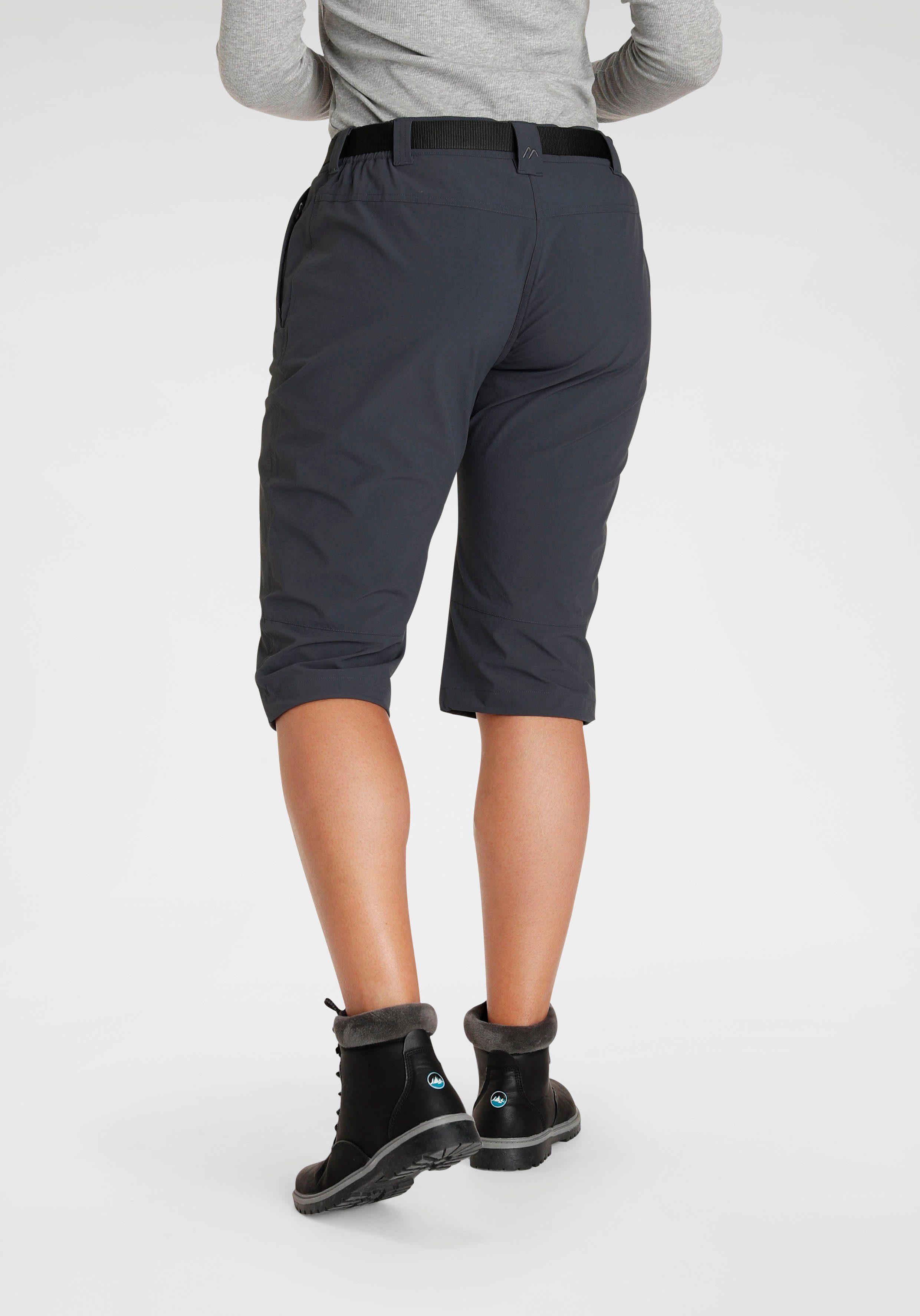 auch Größen Sports anthracite 4-Wege-Stretch, 2-tlg., erhältlich Maier Caprihose (Set, Gürtel) großen in