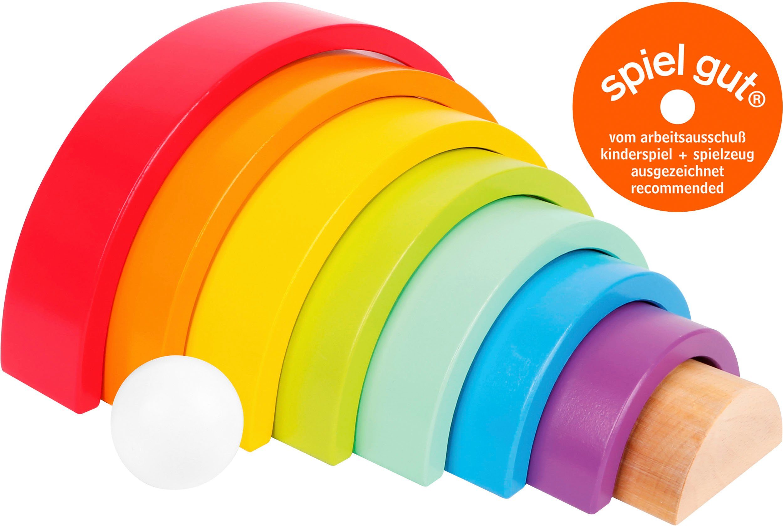 Small Foot Stapelspielzeug Holzbausteine, Großer Regenbogen