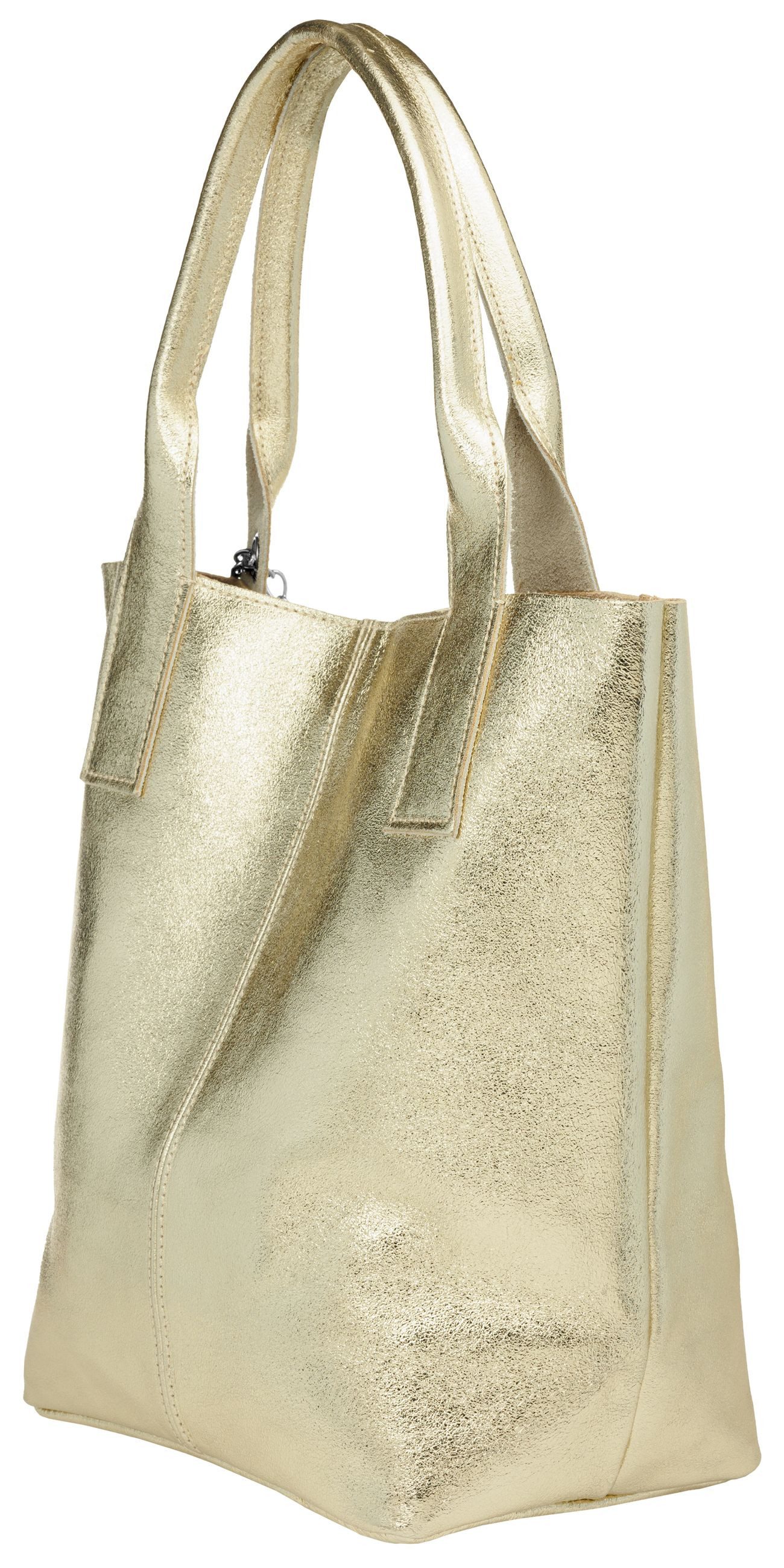 Caspar Schultertasche große Wildleder Shopper Damen Tasche - CLASSIC LINE - Modell No.828, 100% italienisches Leder - mit stylischer Metallkette & Zusatztasche
