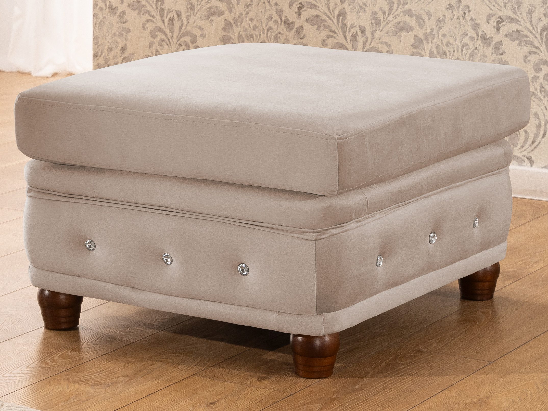 S-Style Möbel Polsterhocker Chesterfield Cleo Blink günstig online kaufen