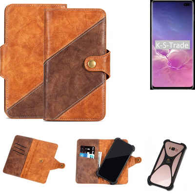 K-S-Trade Handyhülle für Samsung Galaxy S10+ (Dual-SIM), Handyhülle Schutzhülle Bookstyle Case Wallet-Case Cover