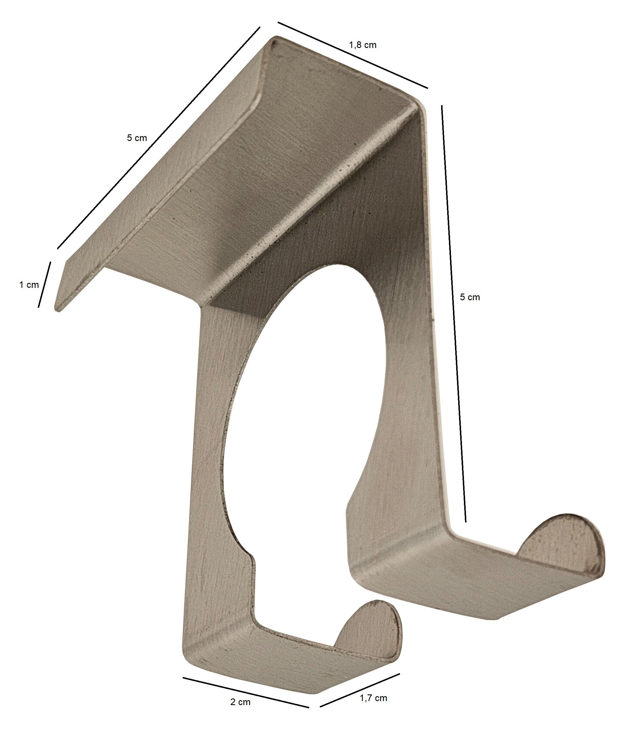 silber zum ohne Meinposten Metall (4-St., Haken Türhaken 4er Edelstahl Einhängen Türen, Bohren Set), Bohren, 4 ohne Türhaken