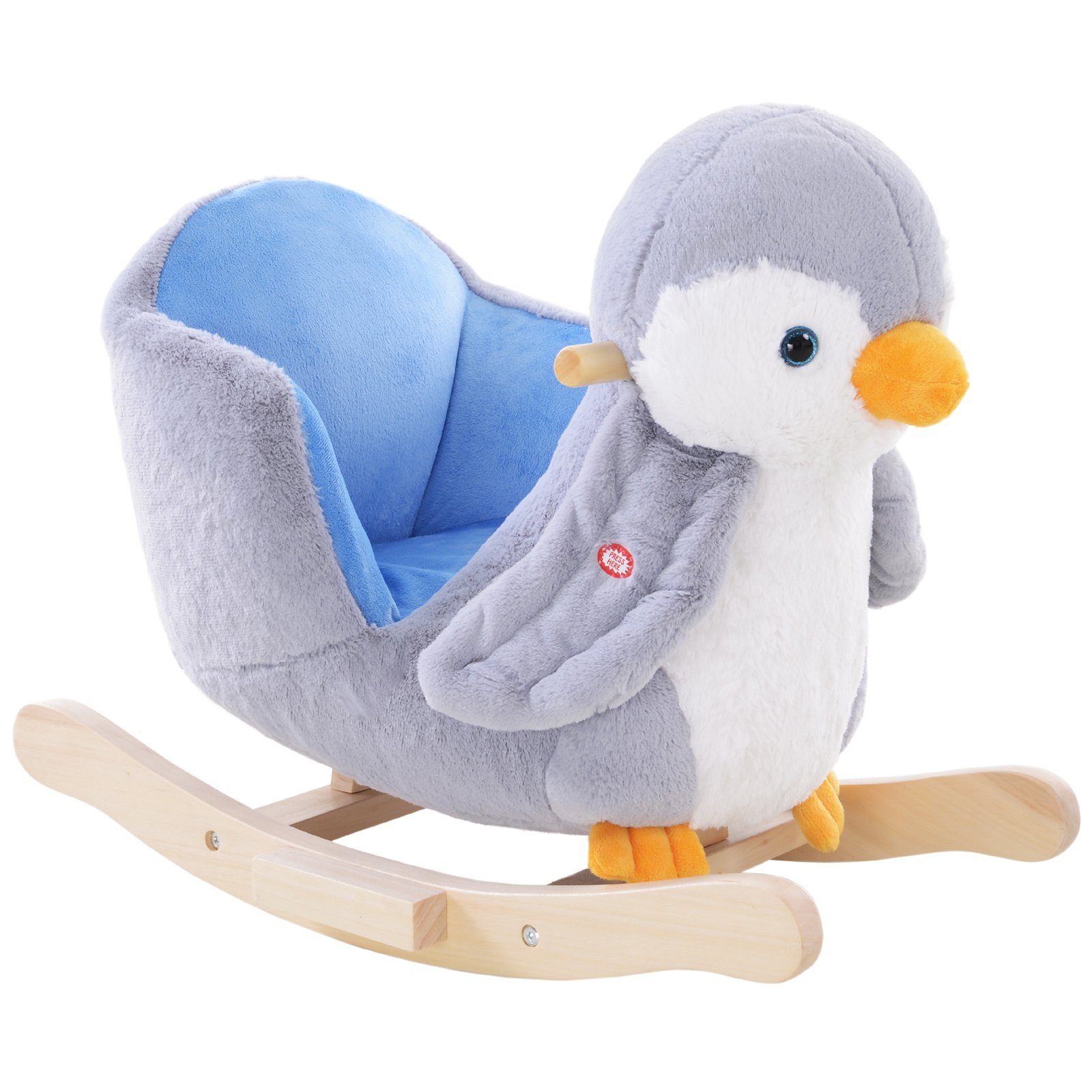 Schaukeltier Schaukelpferd Kinder Schaukel, Grau+Weiß 60 x 33 x 50 cm