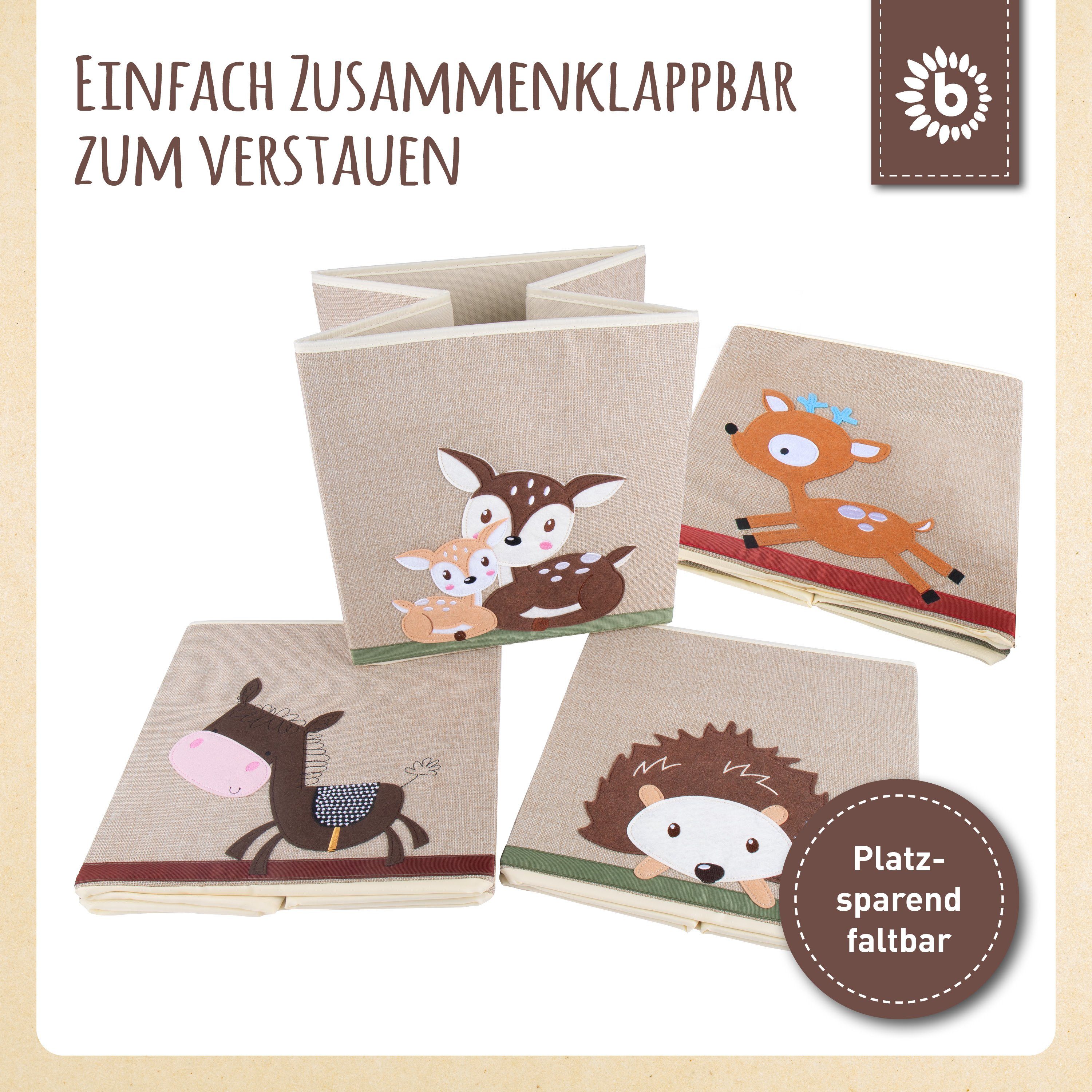 BIECO Spielzeugtruhe Bieco Kinder Aufbewahrungsbox Rehe 36L, faltbar Kallax Spielzeugkiste – Bild 5 von 5
