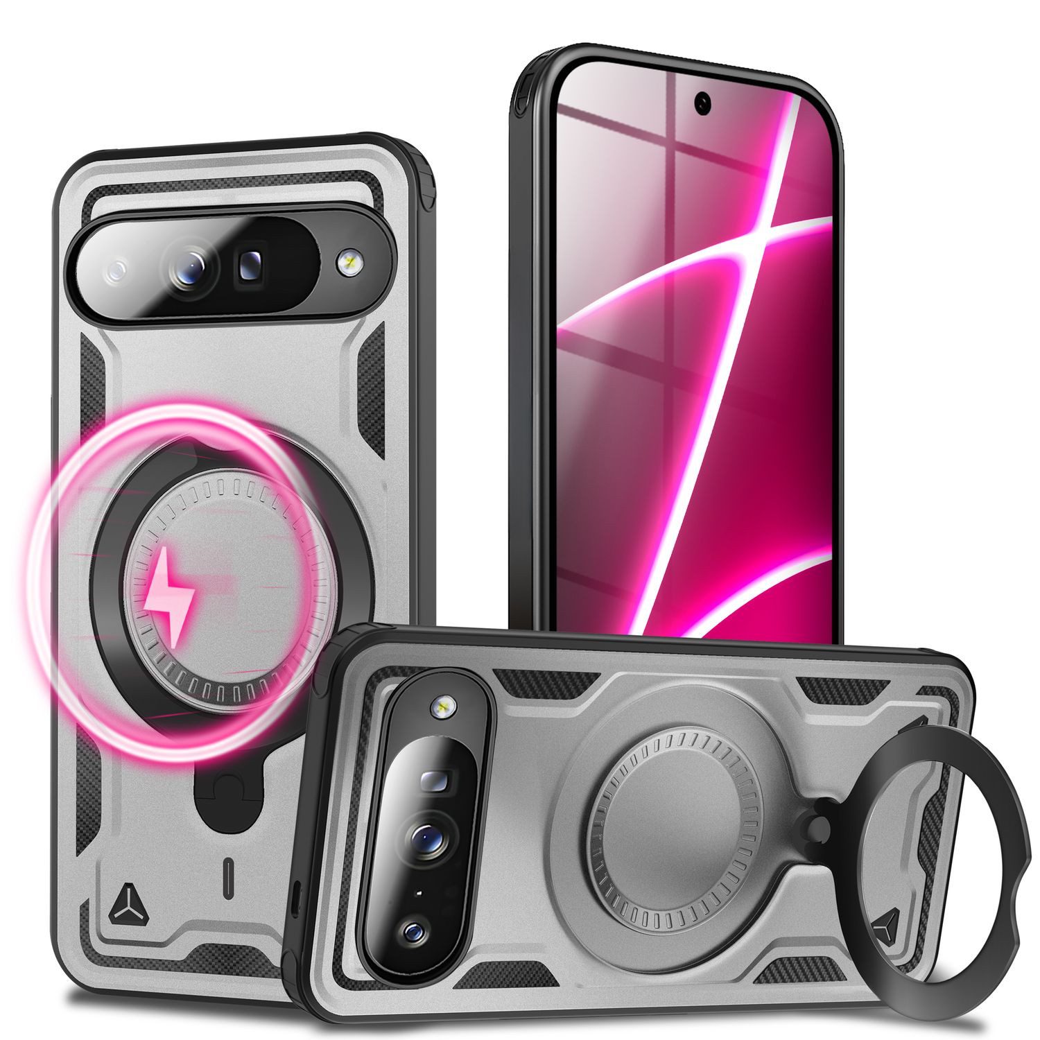 Nalia Smartphone-Hülle Google Pixel 10, Military Armor Case / MagSafe / Extrem Schutz / 360° Ring / Outdoor